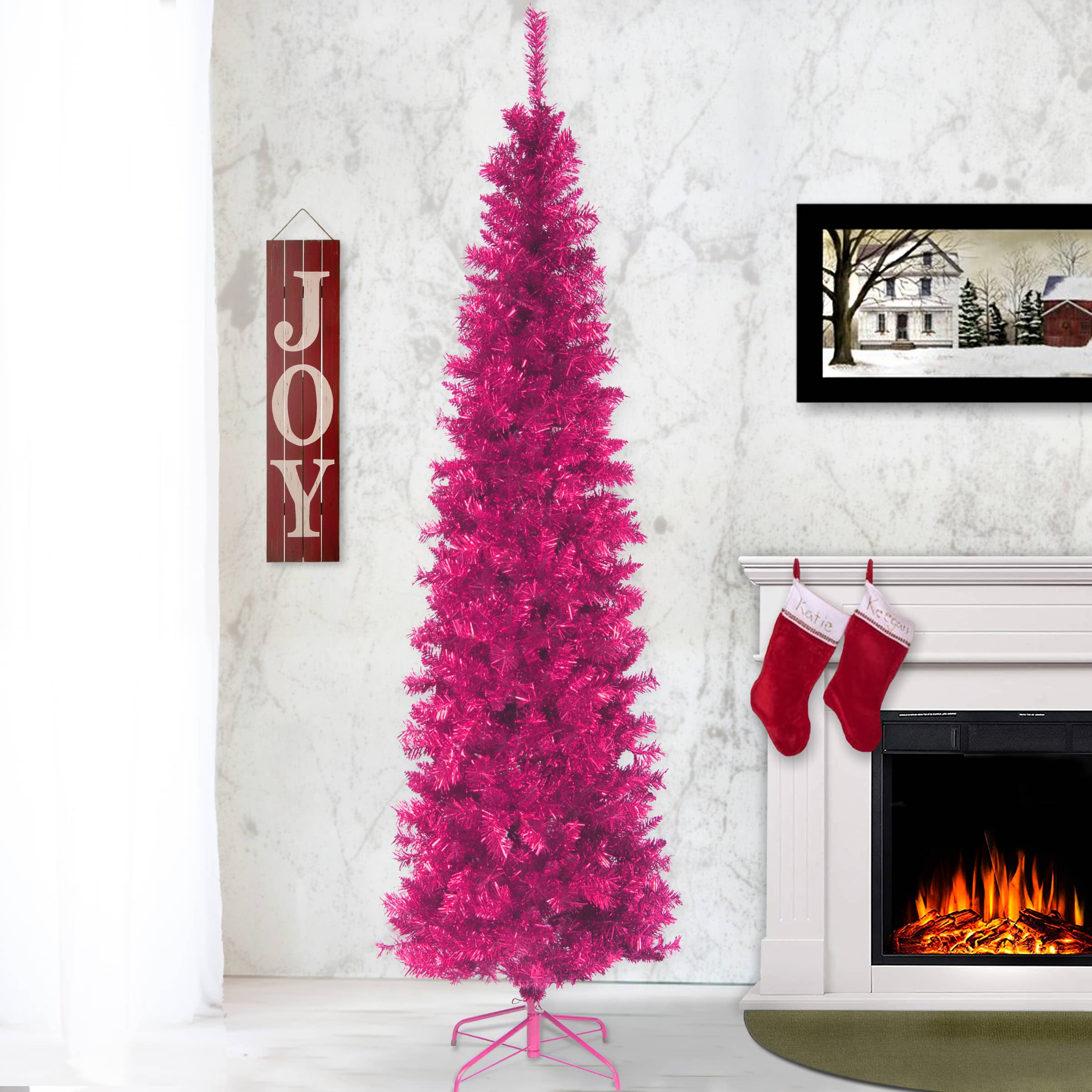 7ft. Unlit Tinsel Artificial Christmas Tree