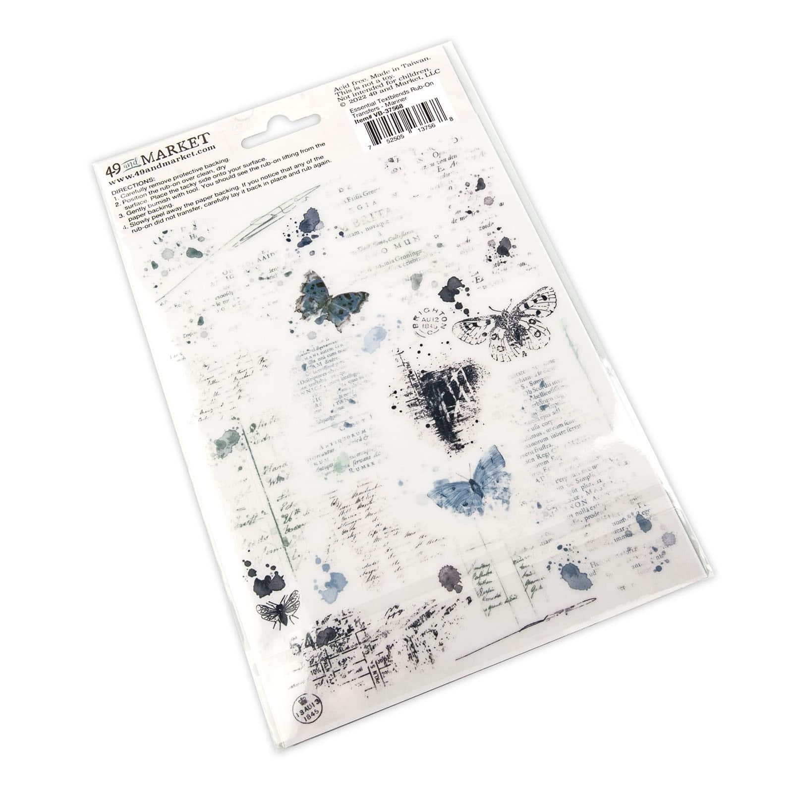 49 And Market Essential Textblends Rub-On Transfers