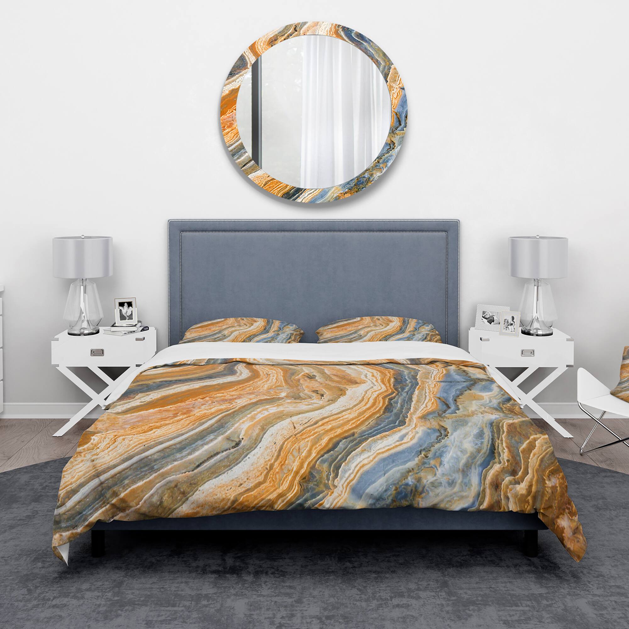 Designart &#x27;Segment Layers of Marbled Rock&#x27; Abstract Bedding Set - Duvet Cover &#x26; Shams