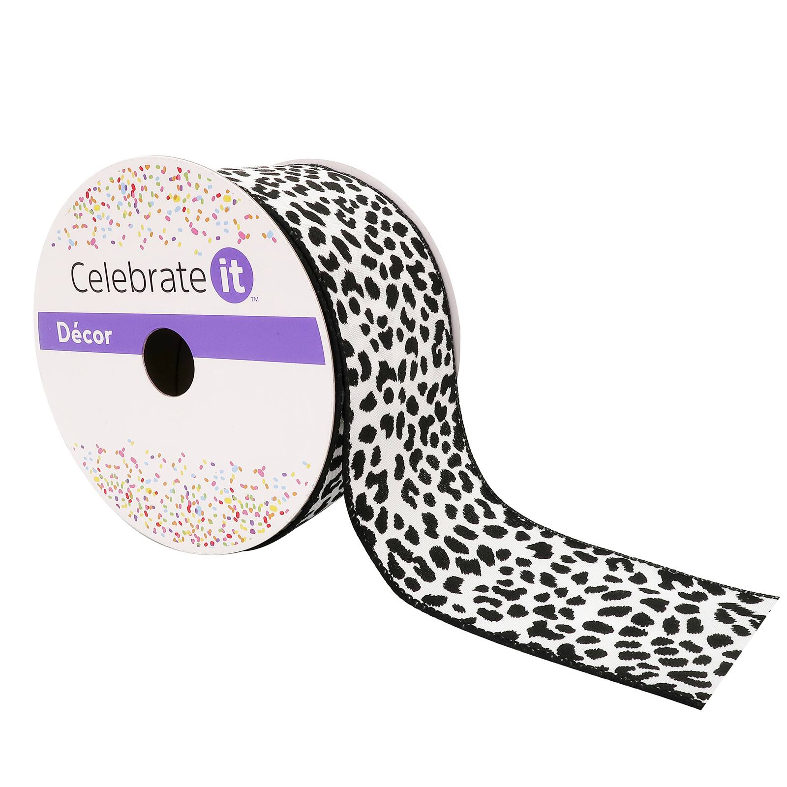 12 Pack: 2.5" x 25ft. Faux Cotton Wired Leopard Ribbon by Celebrate It™