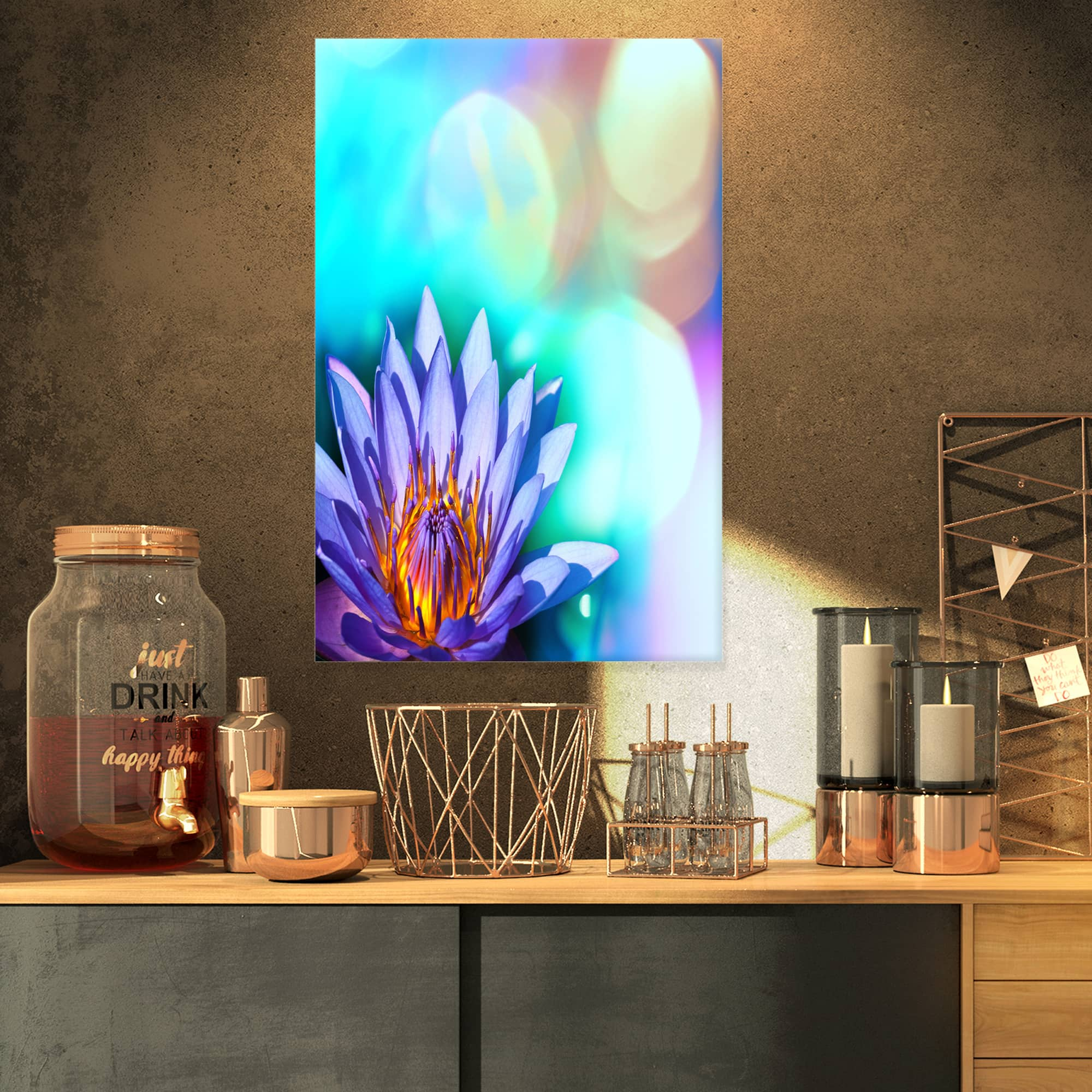 Designart - Blossoming Purple Lotus Flower - Floral Art Canvas Print