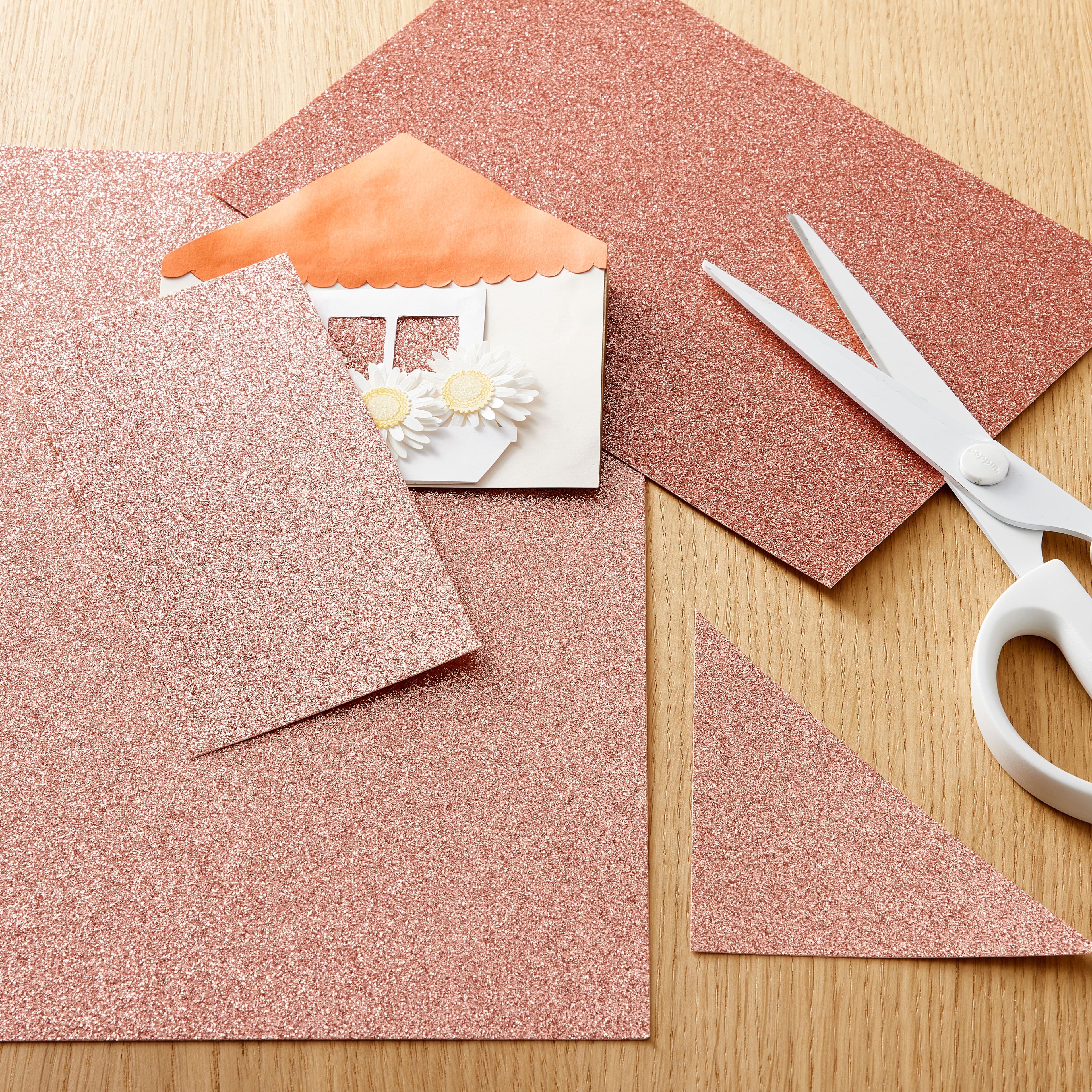 Rose Gold Glitter Cardstock Paper 12 x 12, 300 GSM, INDIVIDUALLY SOLD