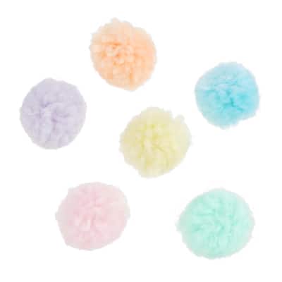 Pastel Yarn Pom Poms by Creatology™ image