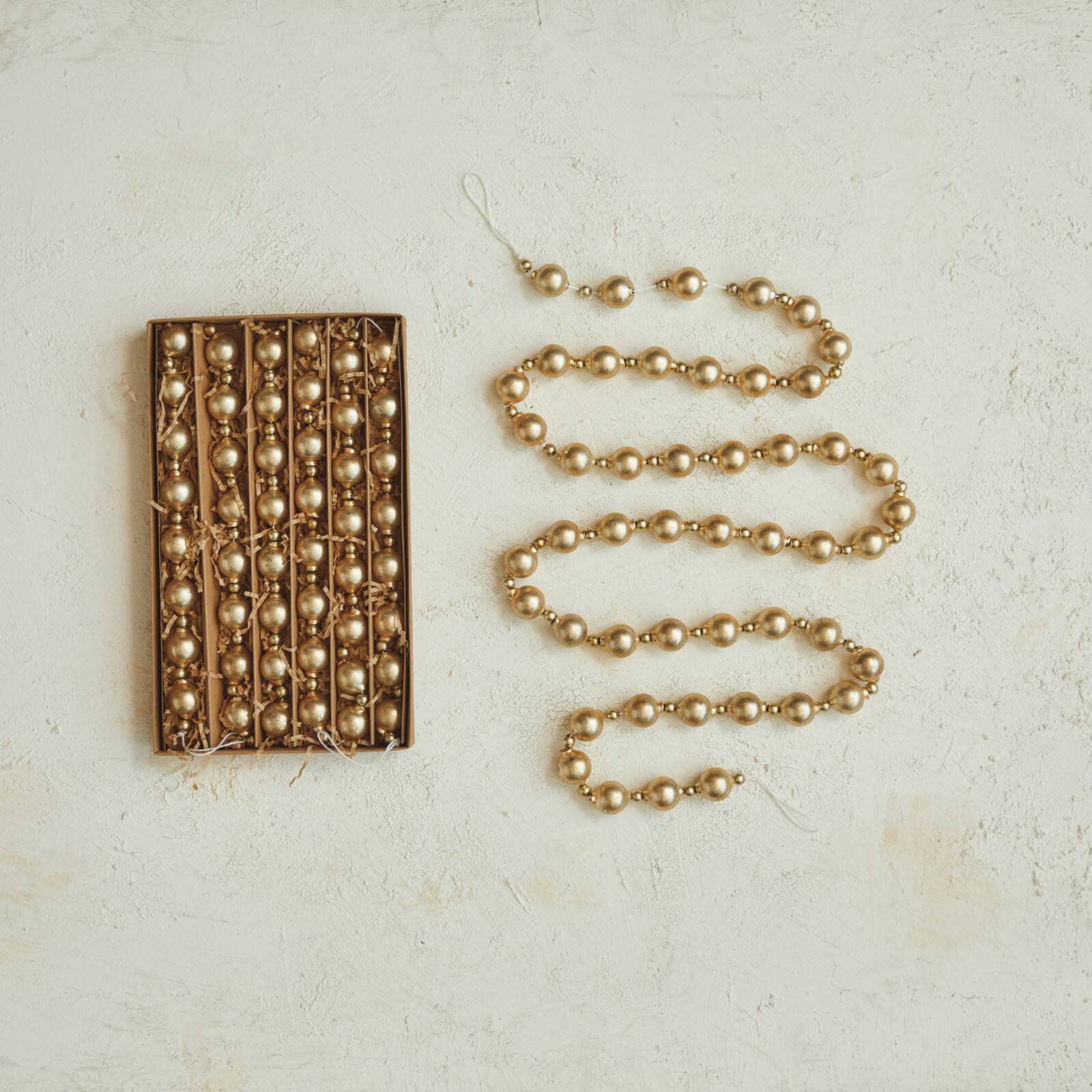 Hello Honey 6ft. Brushed Gold Finish Glass Bead Garland