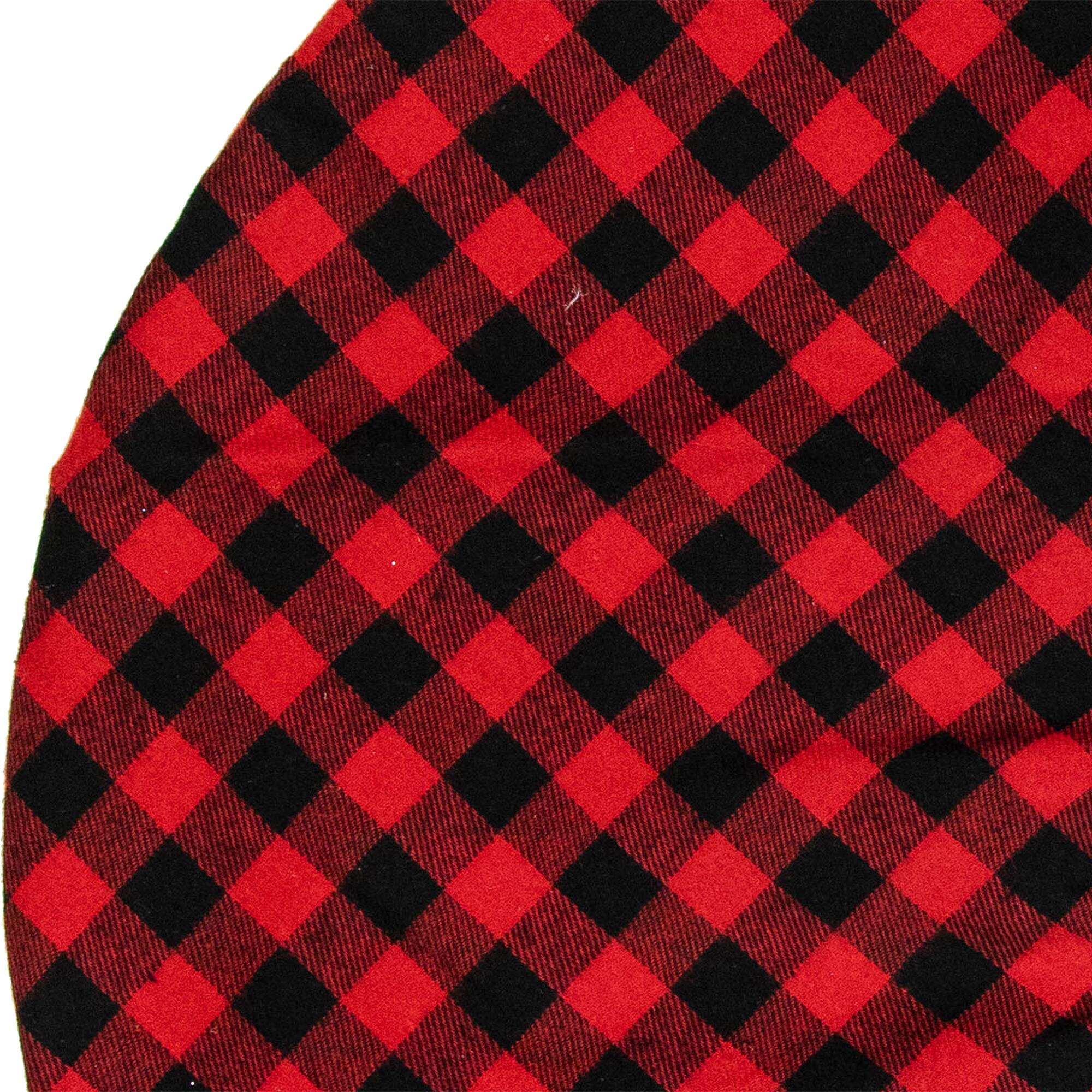 20" Red and Black Buffalo Plaid Mini Christmas Tree Skirt