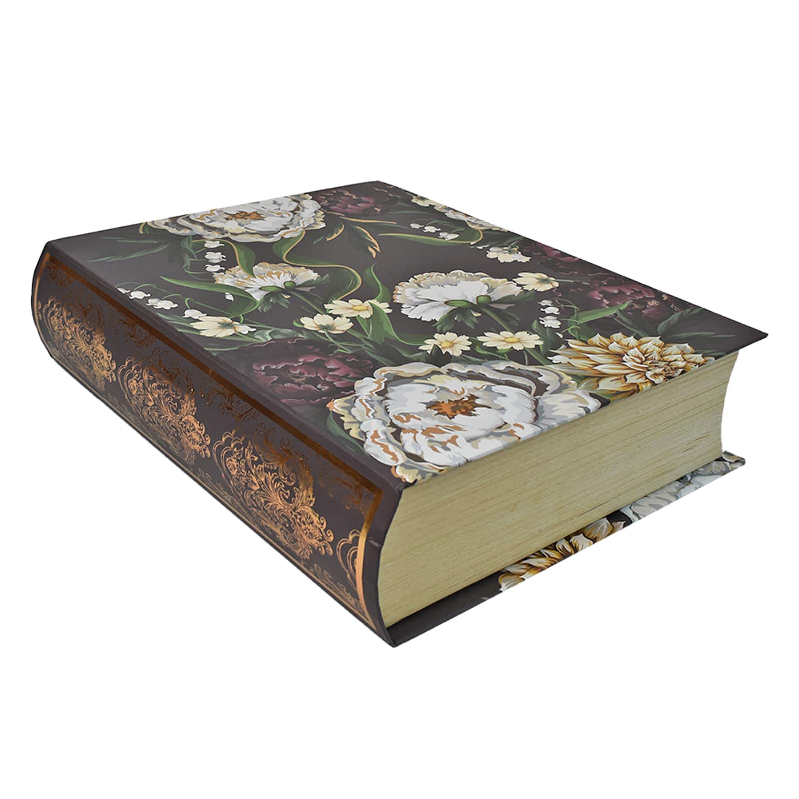 Large Black, Cream &#x26; Purple Decorative Book Box by Ashland&#xAE;