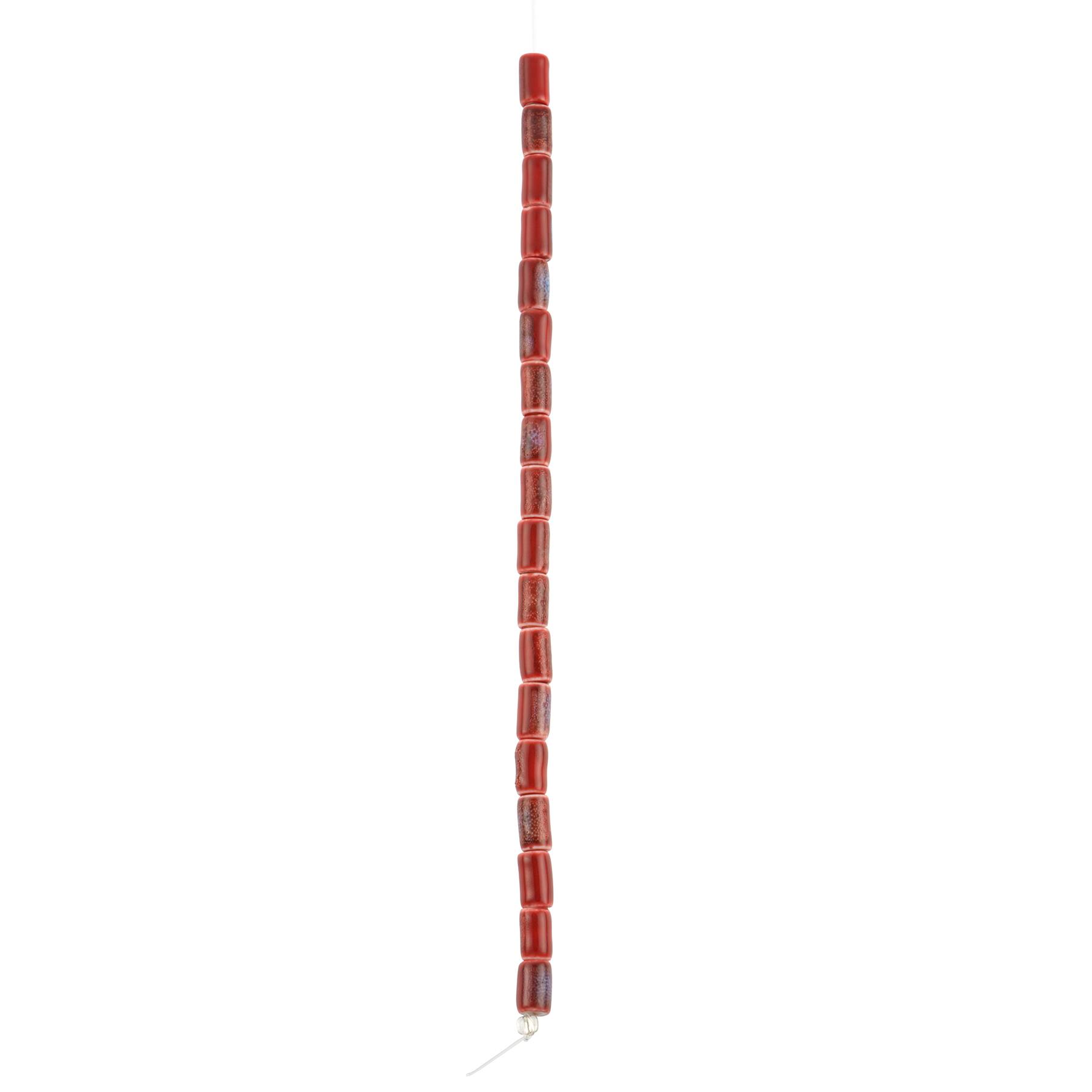 Red Tube Ceramic Beads, 9.8mm by Bead Landing™