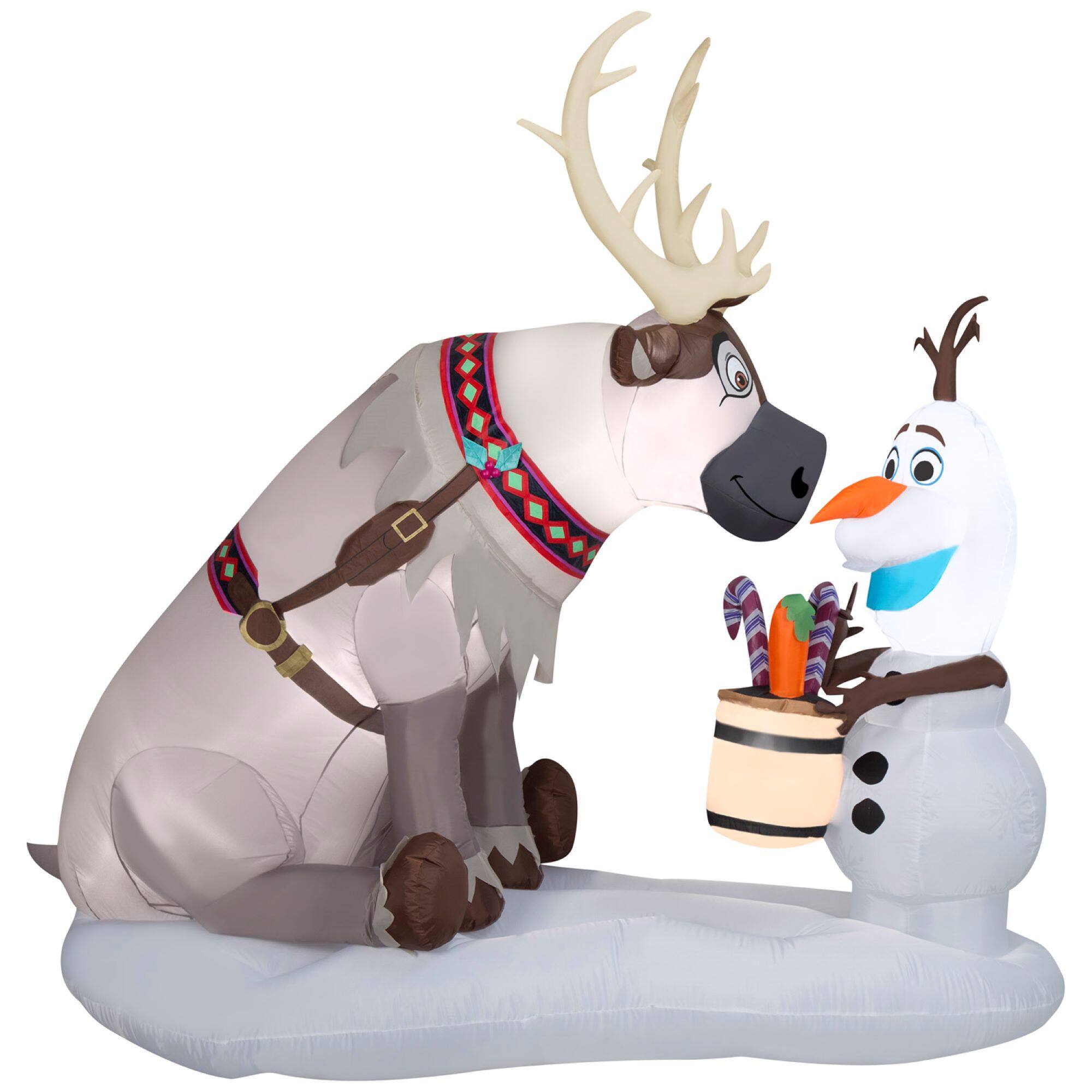 7ft. Airblown® Inflatable Christmas Olaf & Sven Scene