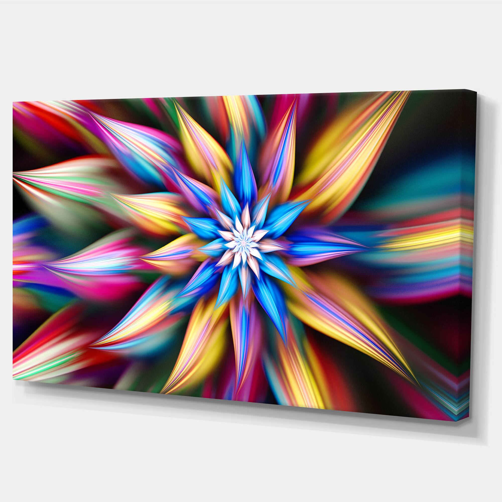 Designart - Exotic Multi Color Flower Petals - Large Floral Canvas Art Print
