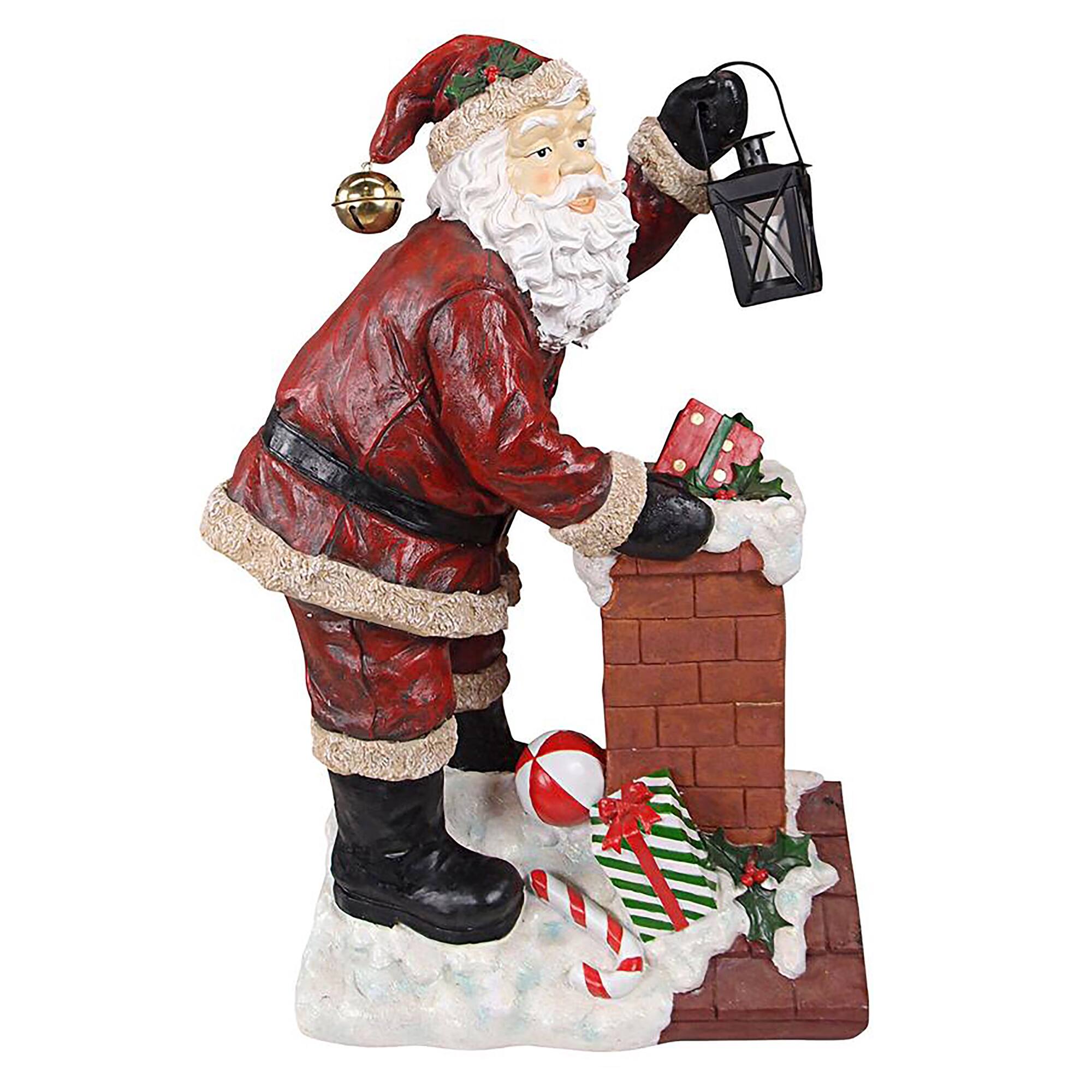 28" Raising The Roof With Santa Claus Statue
