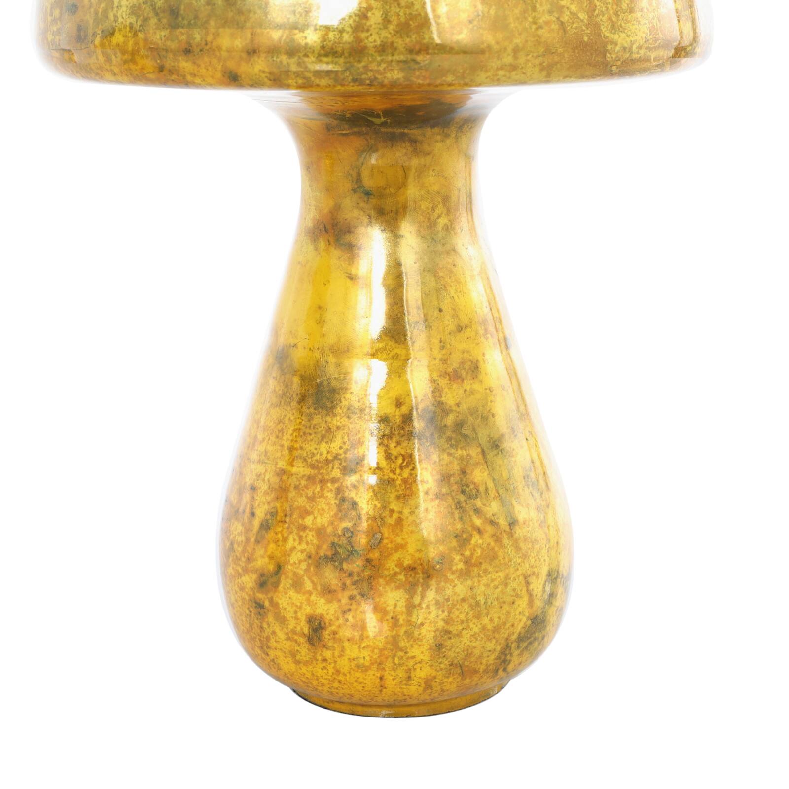 Gold Glass Mushroom Weathered Sculpture Set