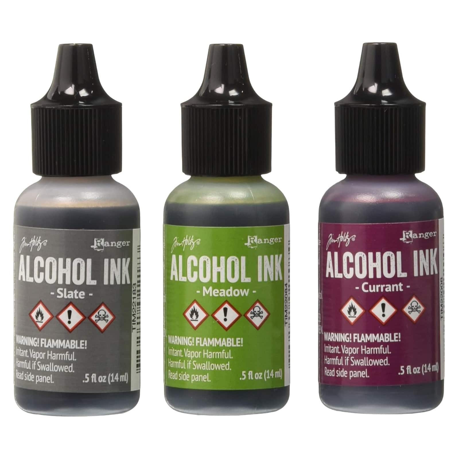Pixiss Gemstone Alcohol Inks Set, 5 Highly Saturated Gemstone Alcohol Inks  for Resin