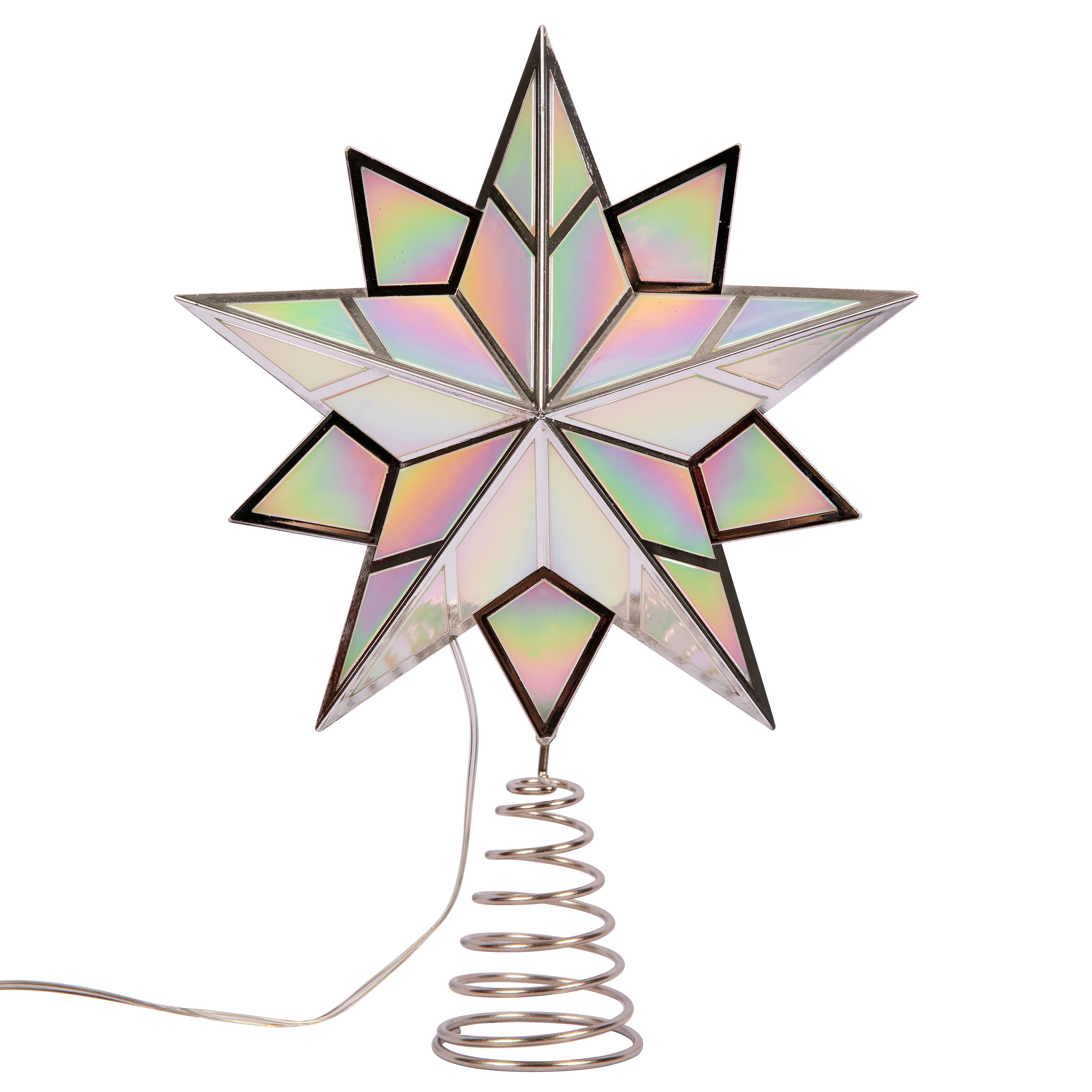 11.5&#x22; White Iridescent Star LED Tree Topper by Ashland&#xAE;