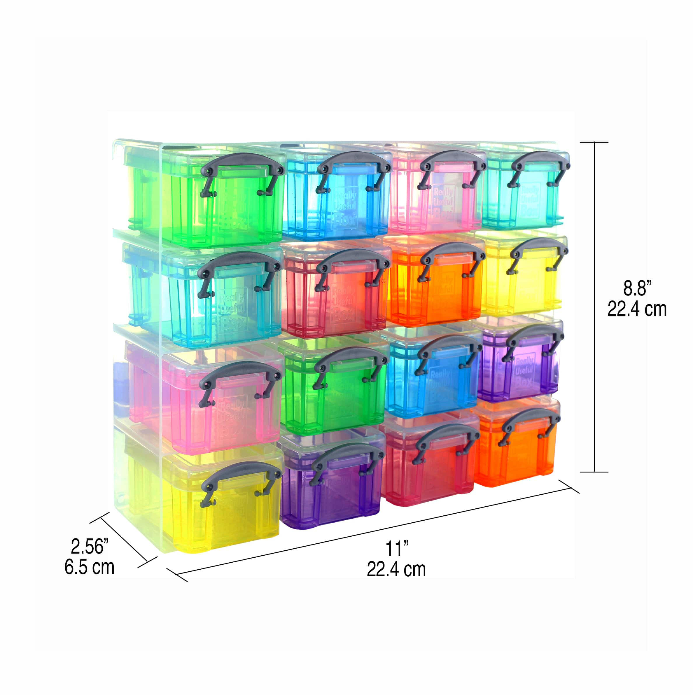Really Useful Box 0.14L 16 Box Organizers, Assorted Colours