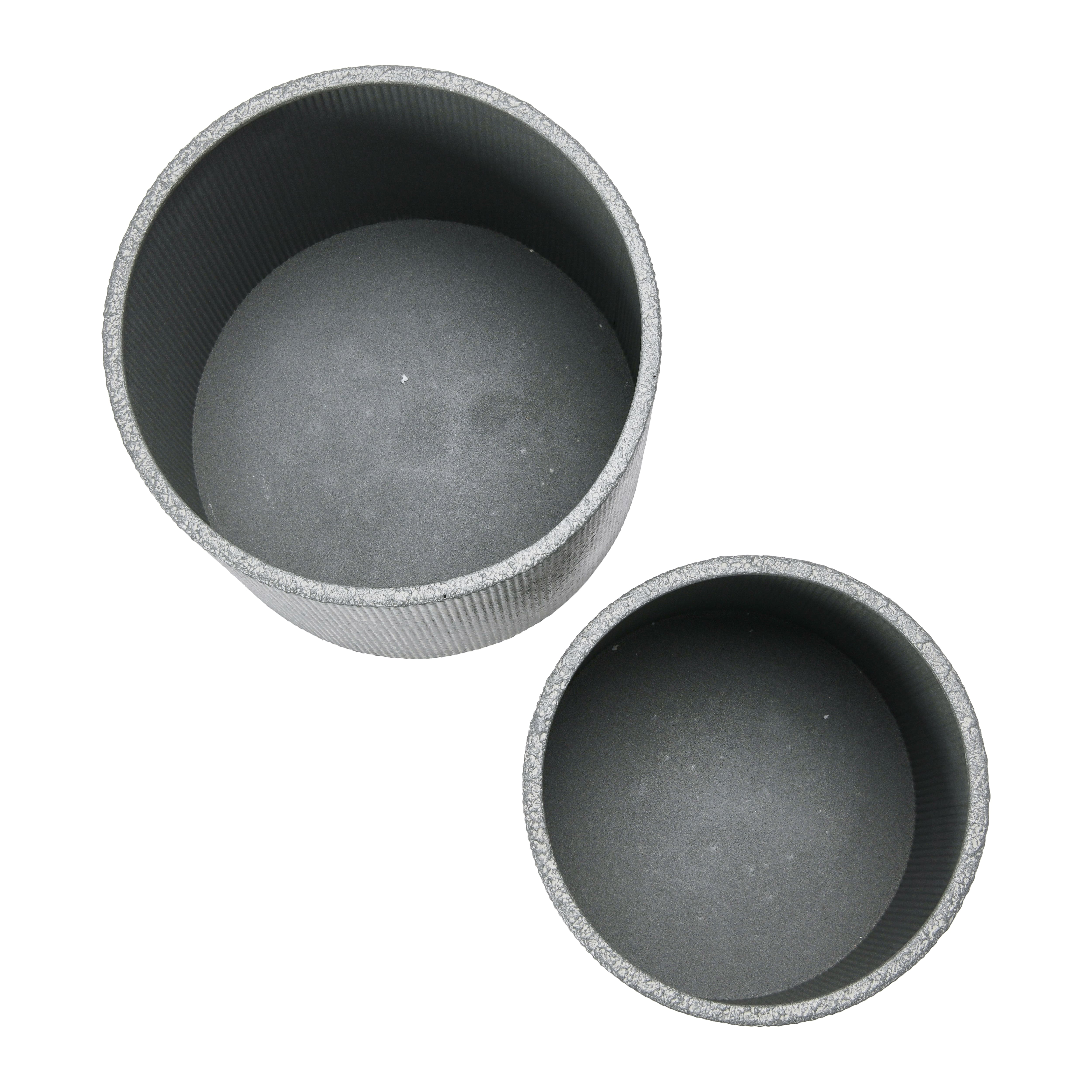 Hello Honey® Charcoal Grey & Gold Boho Embossed Metal Planters with Stands Set