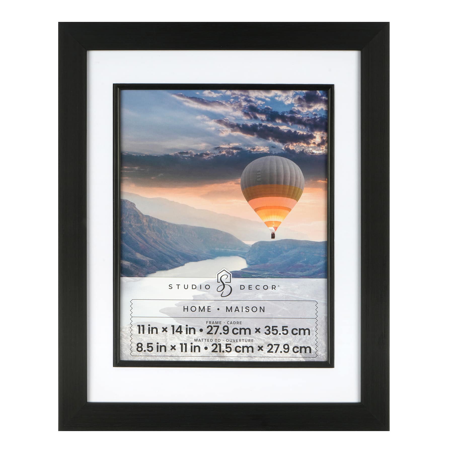 Home Black Studio Frame with Mat by Studio D&#xE9;cor&#xAE;