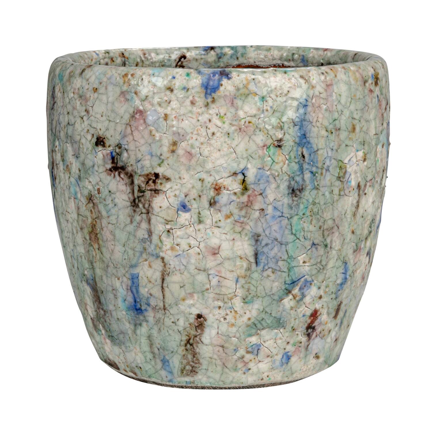 Hello Honey® 5.25" Blue Crackle Glaze Terra Cotta Planter
