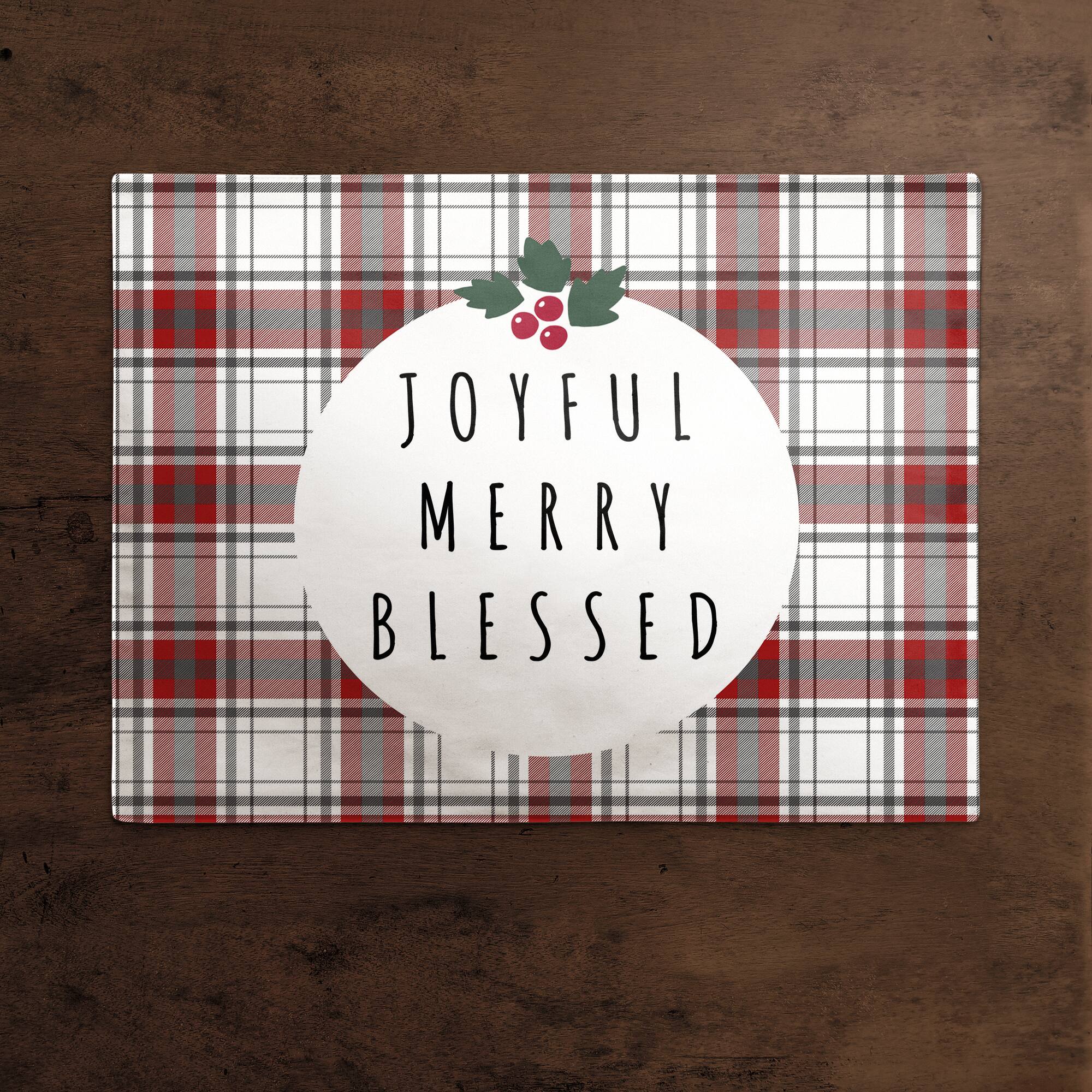 Joyful Merry Blessed 18x14 Cotton Twill Placemat