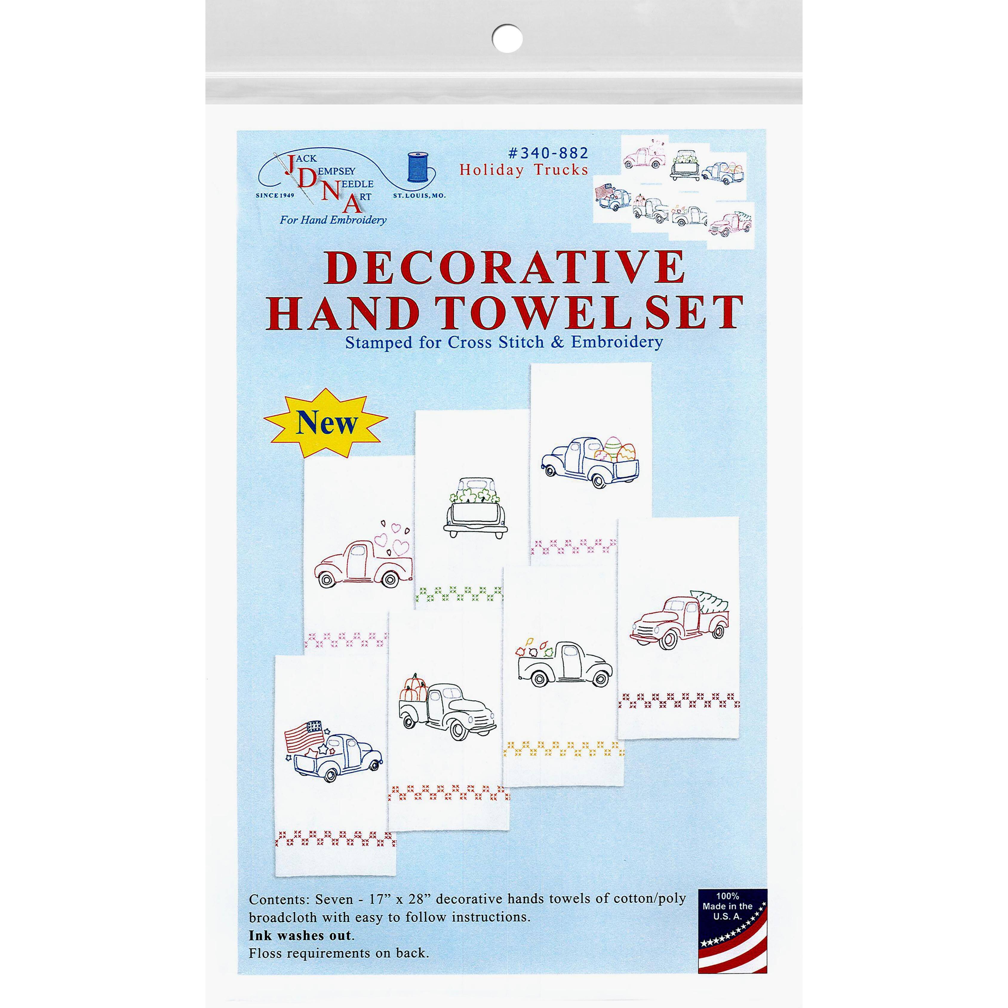 Jack Dempsey Holiday Trucks Decorative Hand Towels, 7ct.