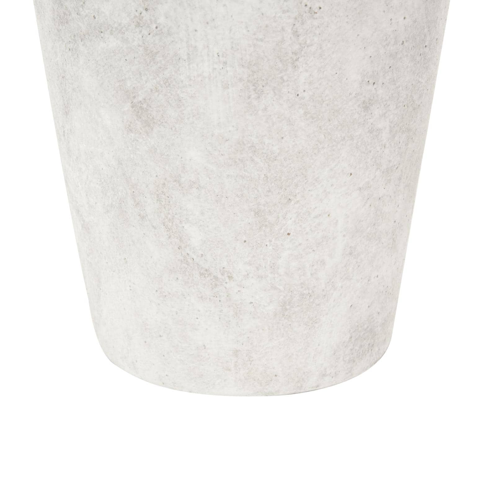 20" White Antique Style Textured Ceramic Vase with Handles