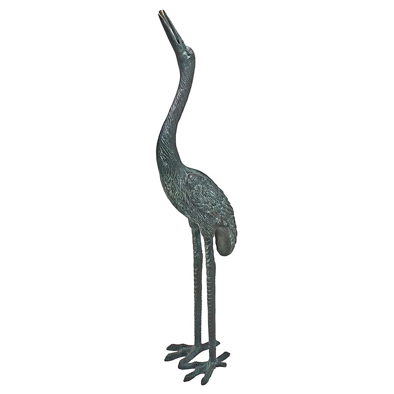 Design Toscano Medium Bronze Straight Neck Crane