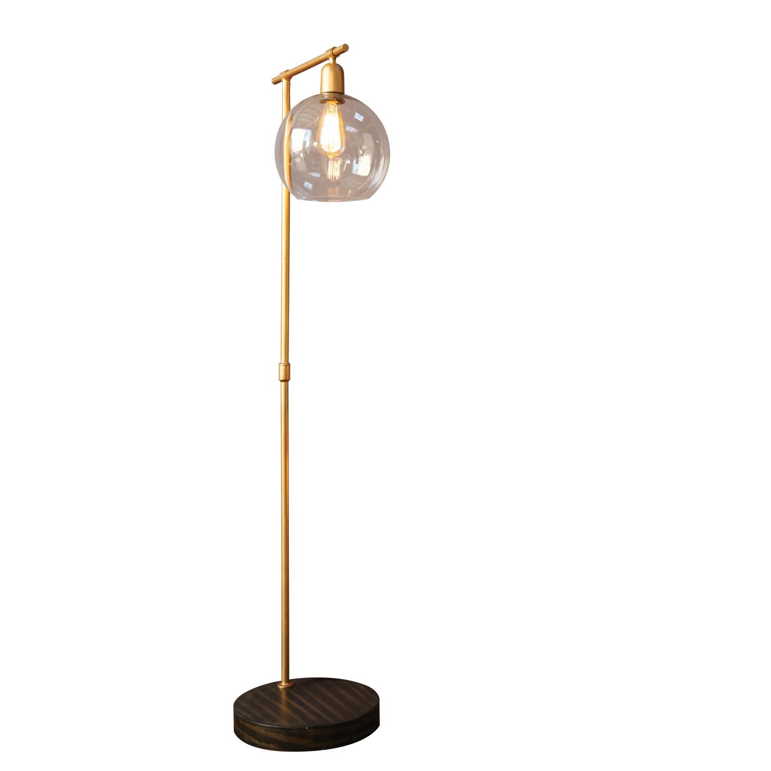 Hello Honey® 5ft. Modern Metal Floor Lamp with Glass Globe Shade