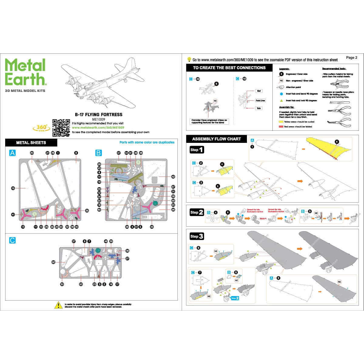 Metal Earth&#xAE; B-17 Flying Fortress&#x2122; Steel Model Kit