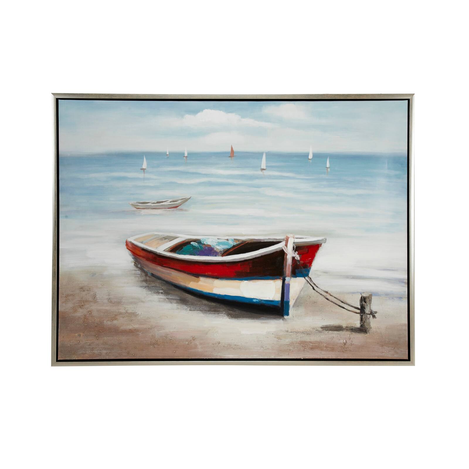 Multi Colored Coastal Canvas Wall Art, 36&#x22; x 47&#x22;