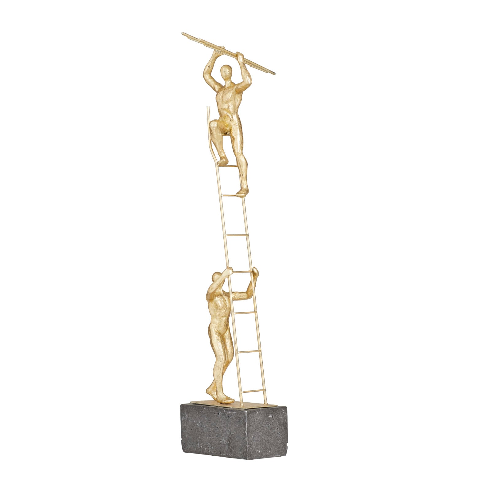 Gold Polystone Contemporary Sculpture, 13&#x22; x 16&#x22; x 3&#x22;