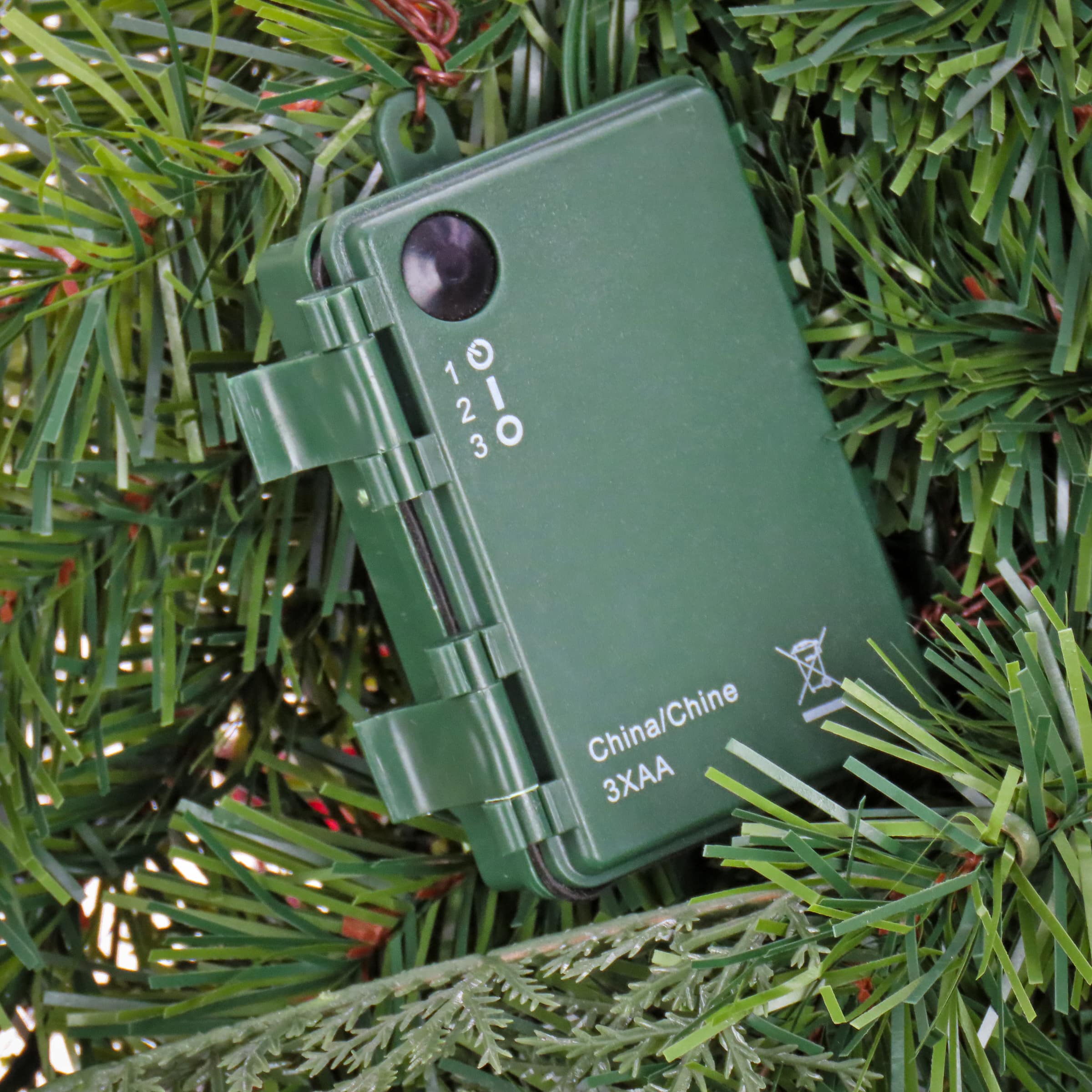 First Traditions™ 30'' Pre-Lit Artificial North Conway Wreath with Glittery Cones and Eucalyptus