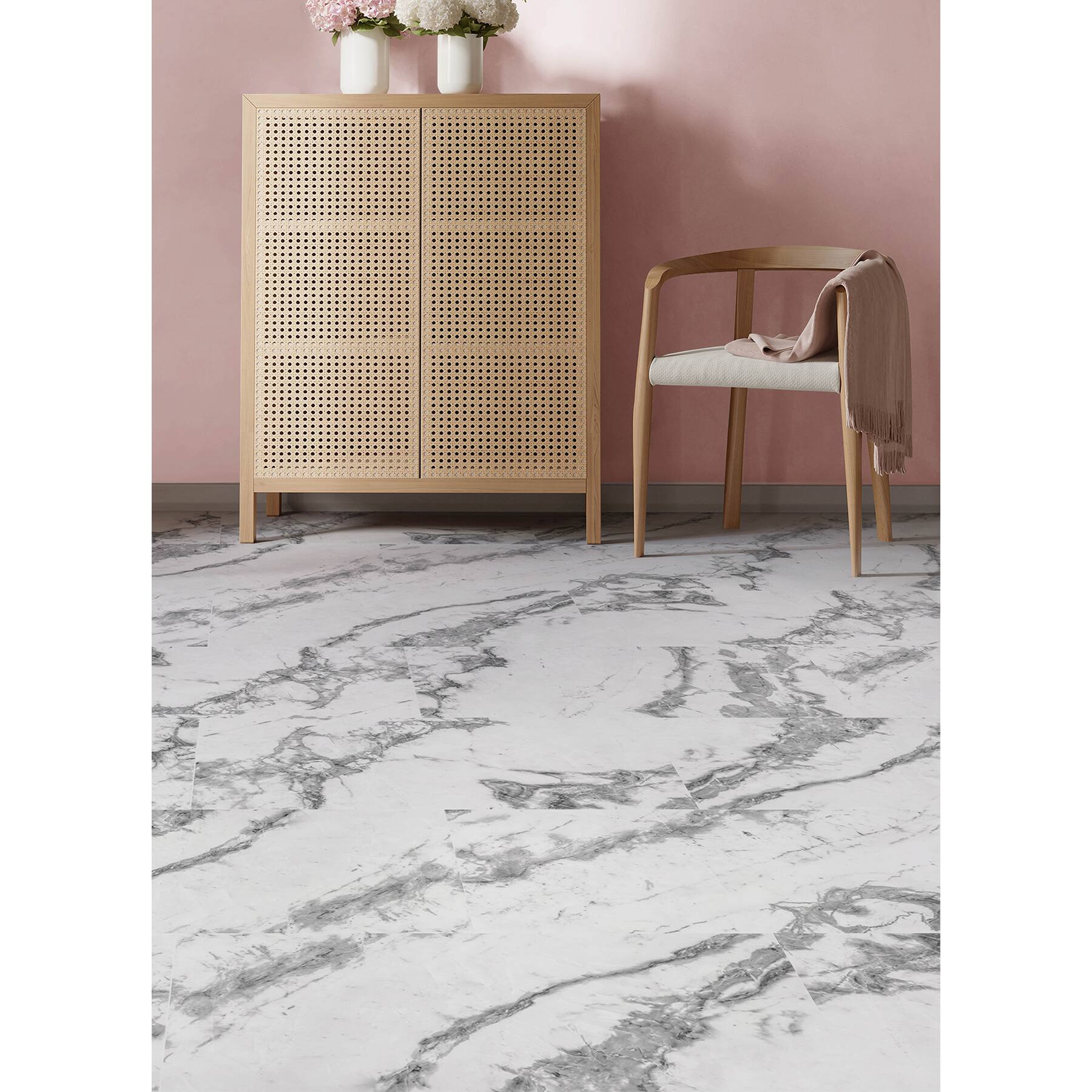 FloorPops Piazza Marble Peel & Stick Floor Tiles