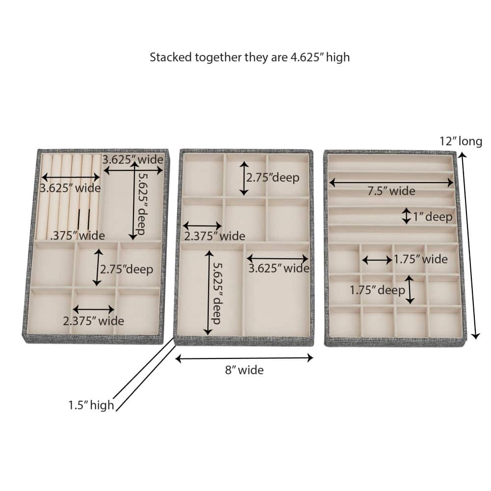 Household Essentials 3-Tier Jewelry Tray
