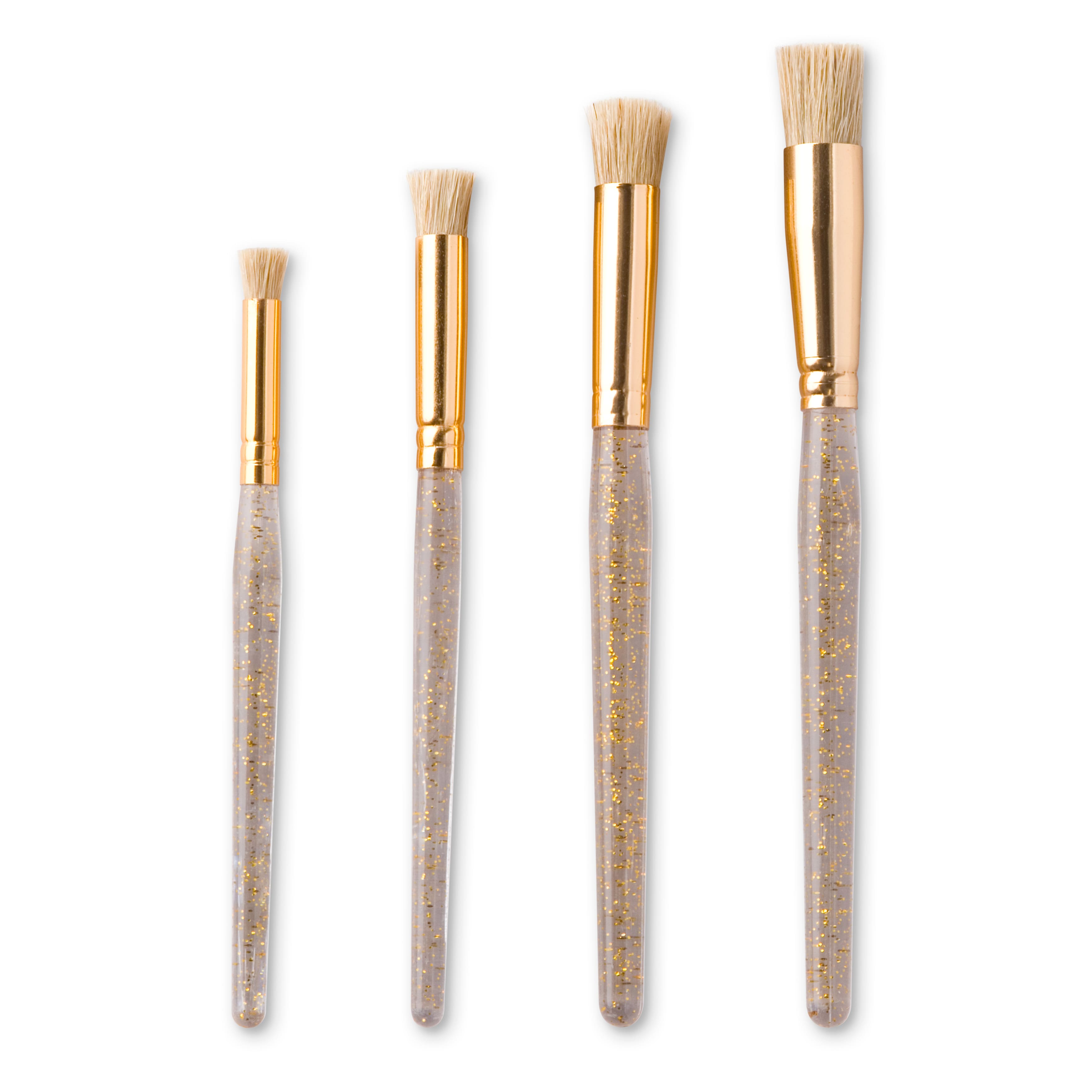 12 Packs: 4 ct. (48 total) Short Flat Stencil Brush Set by Craft Smart&#xAE;