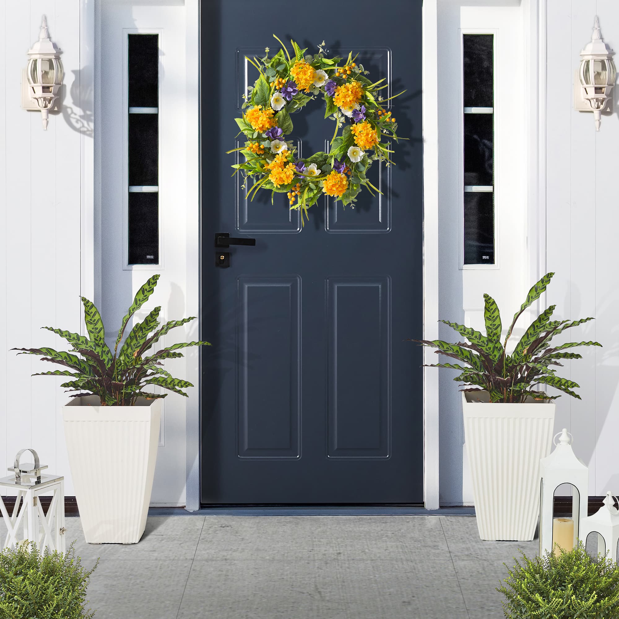 Glitzhome&#xAE; 23&#x22; Eco-Friendly Oversized Faux Concrete Square Fluted Pot Planters, 2ct.
