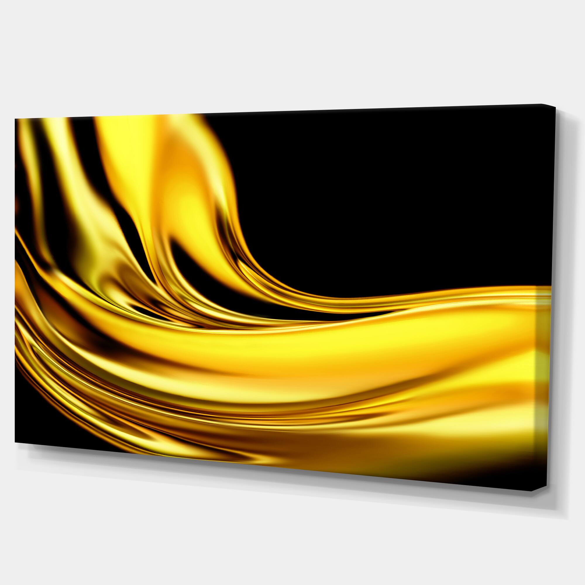 Designart - Yellow Gold Texture Pattern - Abstract Canvas art print