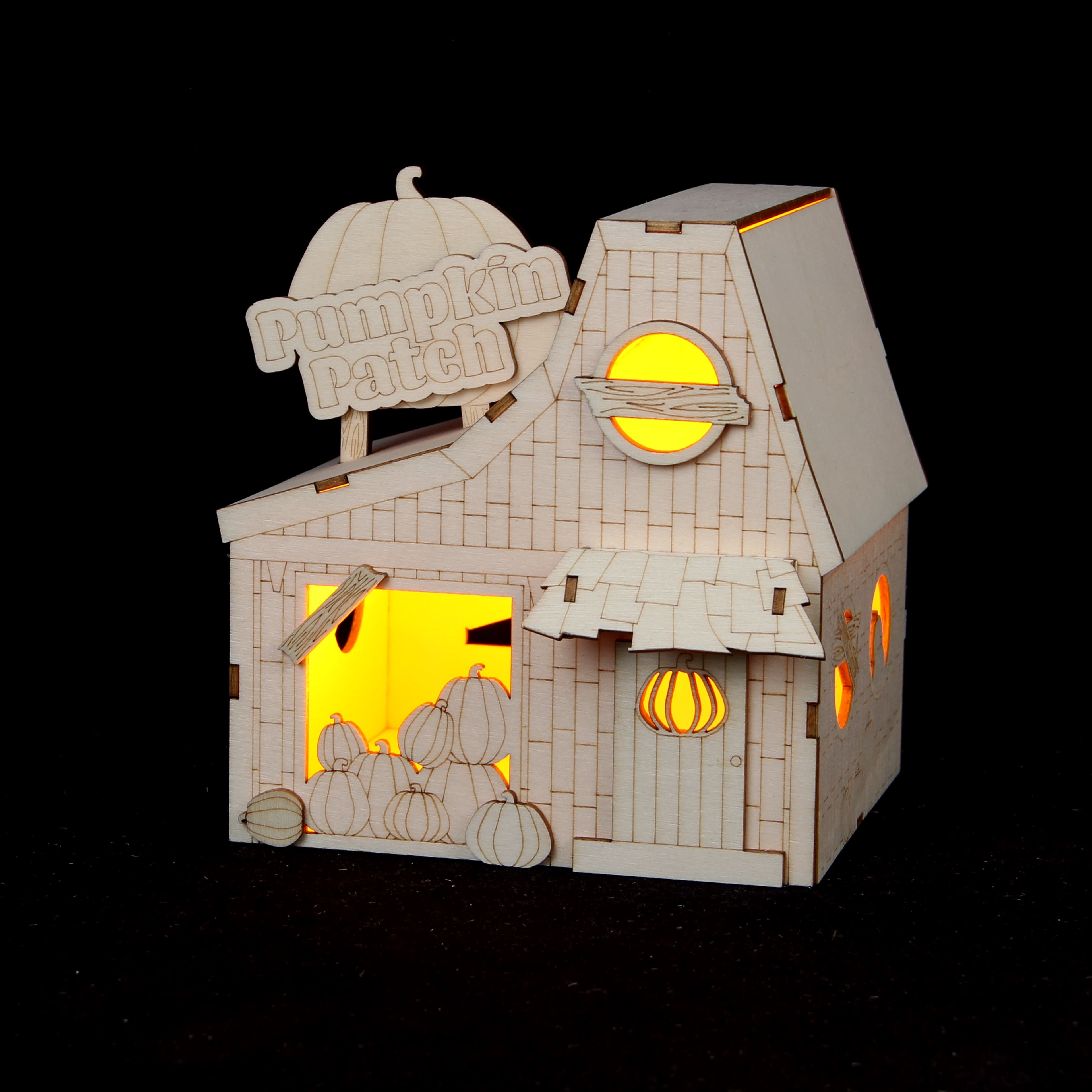 6" DIY Village Pumpkin Patch LED Wood Décor by Make Market®