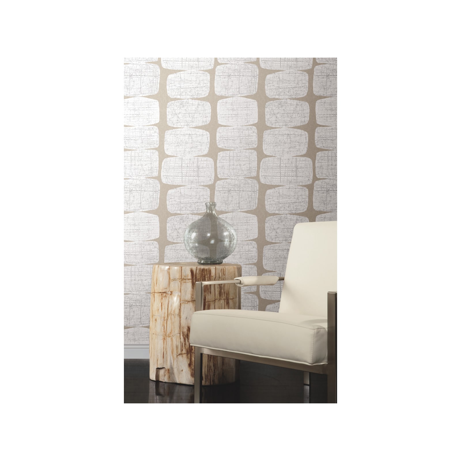RoomMates White Mid-Century Beads Peel & Stick Wallpaper