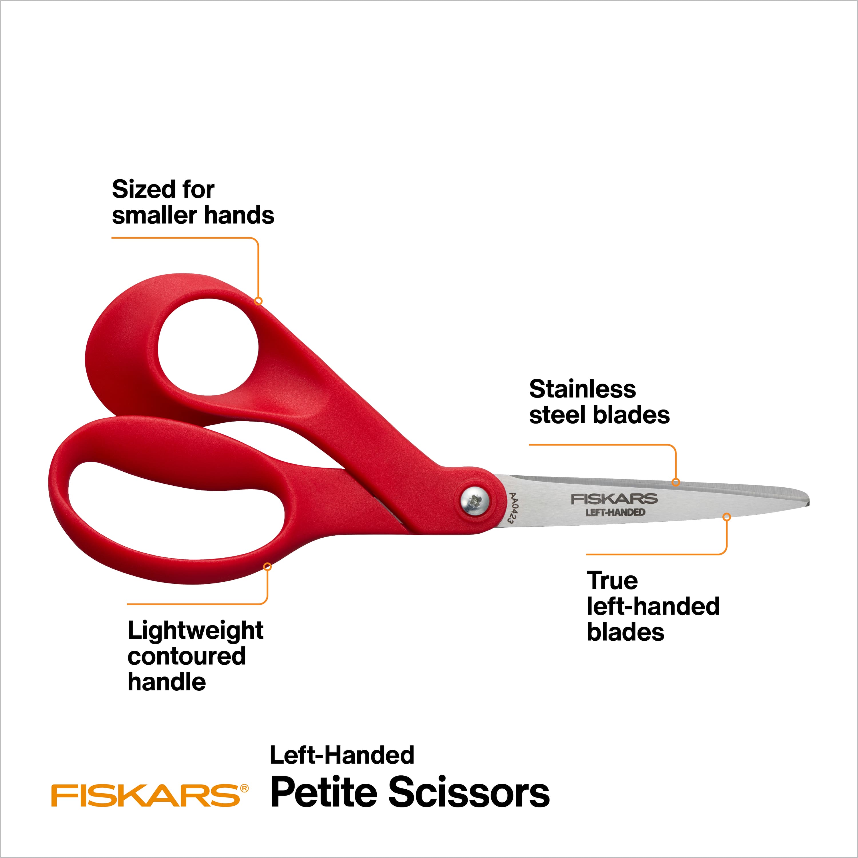 Ciseaux rouges pour petites mains de gauchers, 17,7 cm de Fiskars