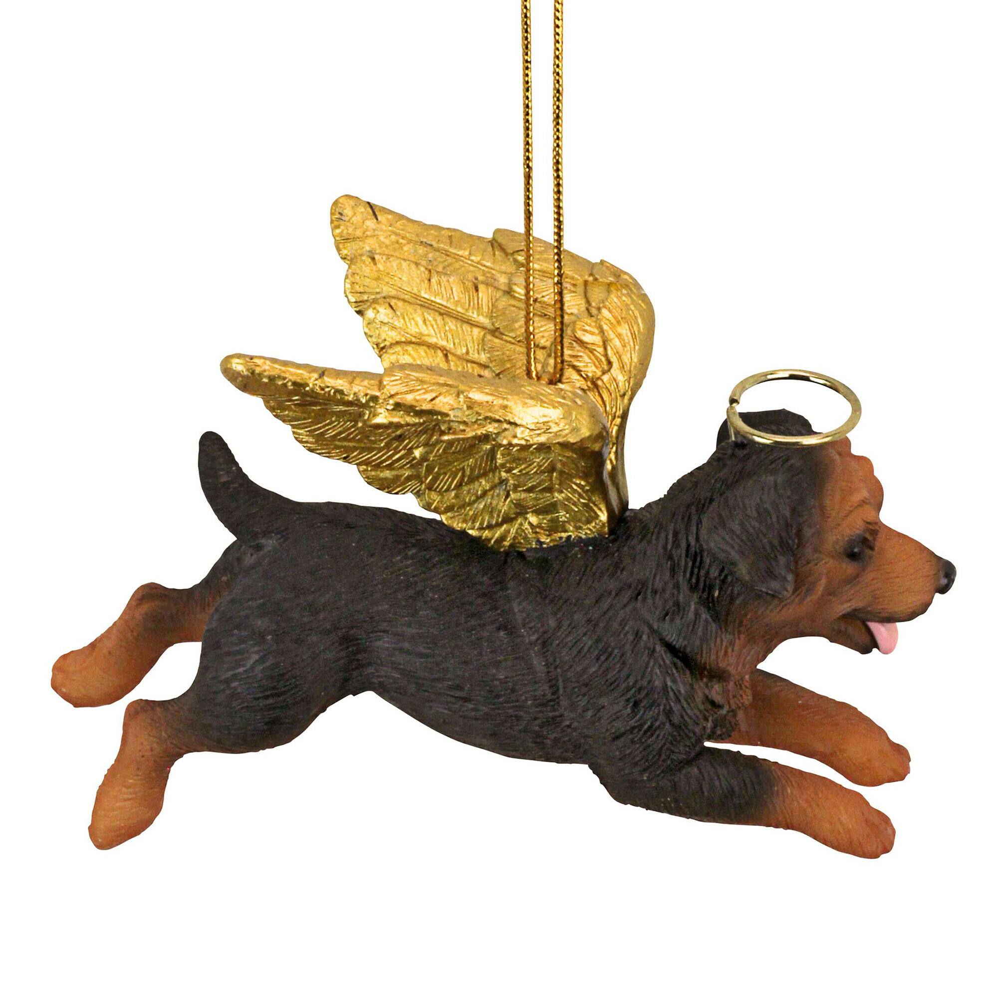 4" Honor the Pooch Rottweiler Holiday Dog Angel Ornament