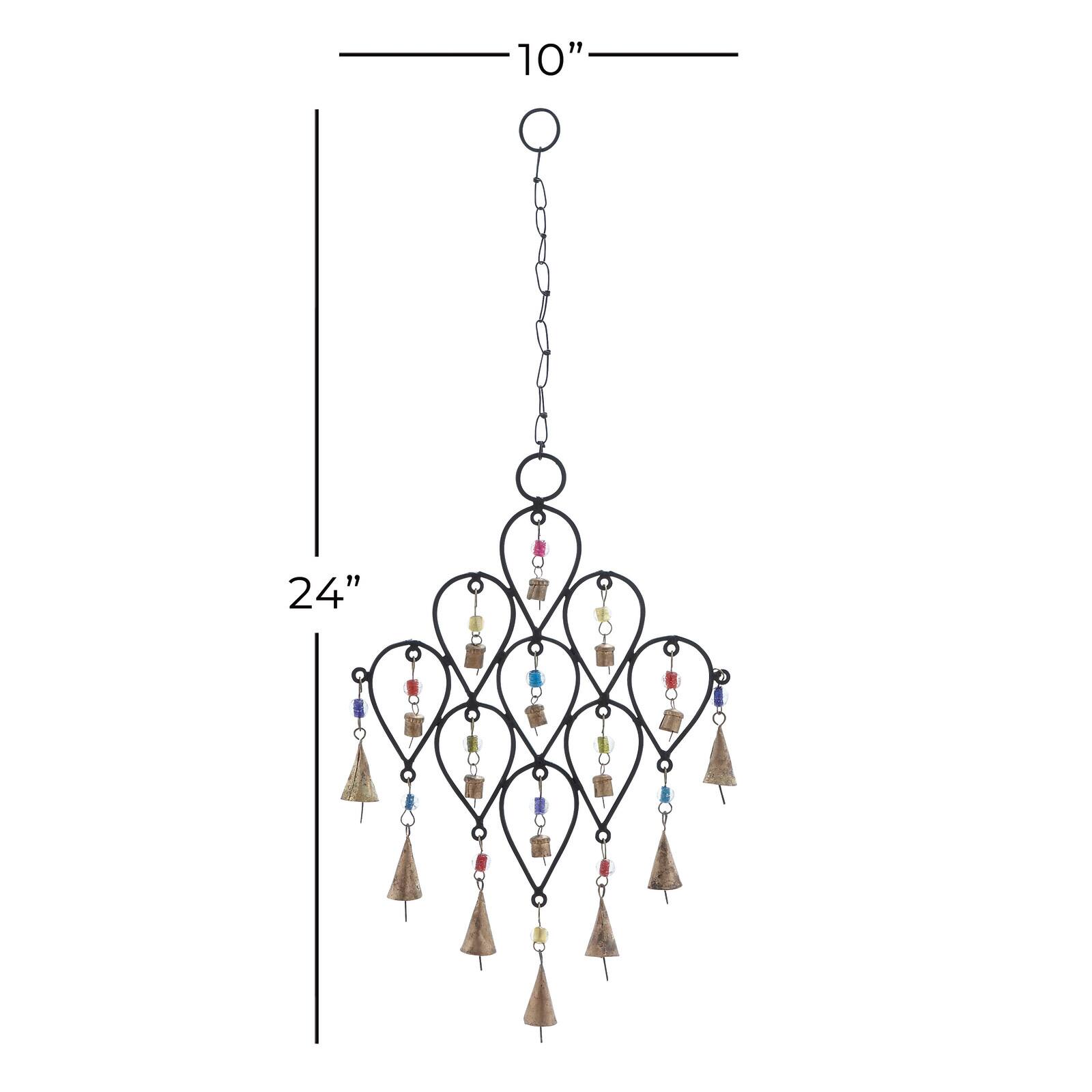 24" Black Metal Eclectic Windchime