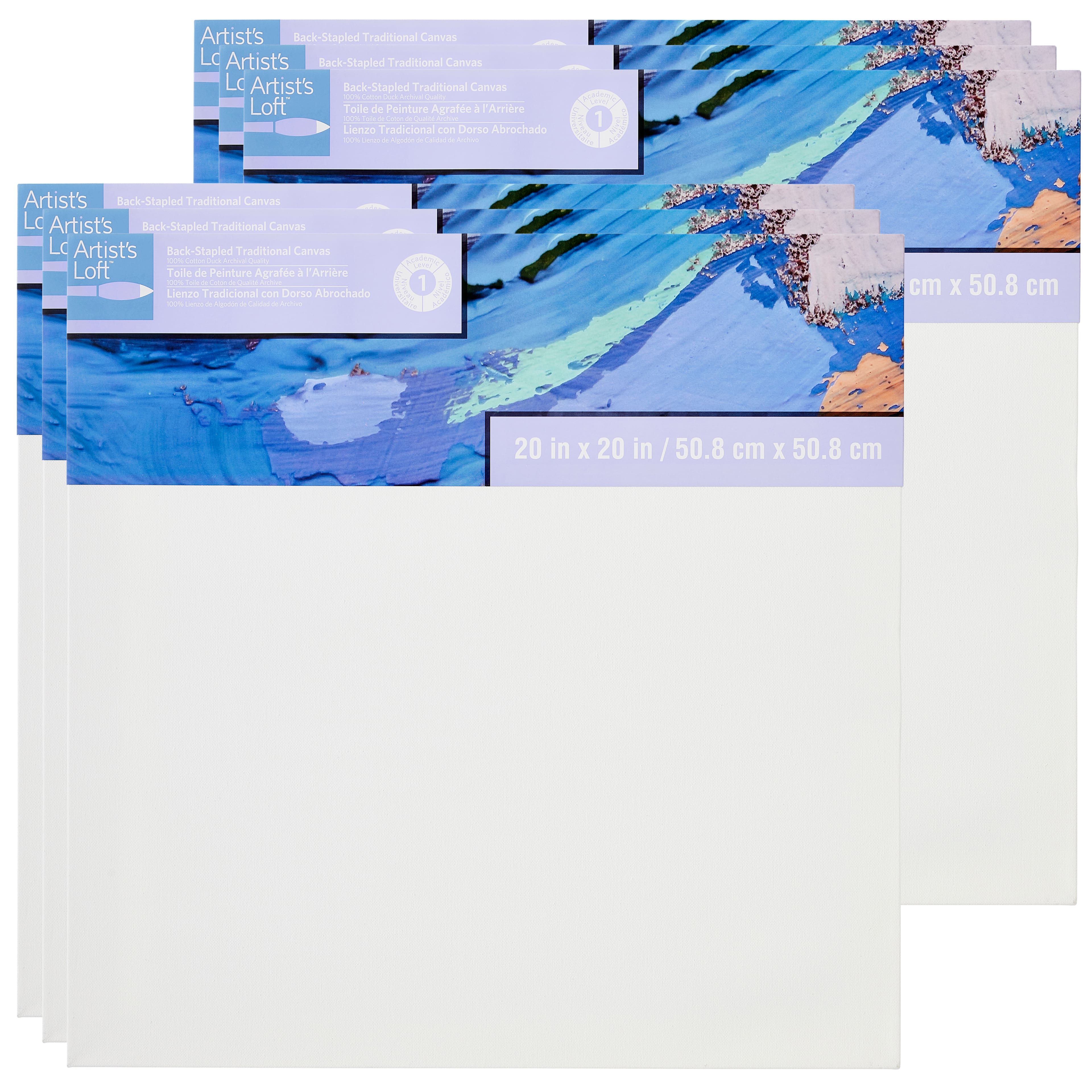 6 Pack: Level 1 Back Stapled Traditional Canvas by Artist's Loft®
