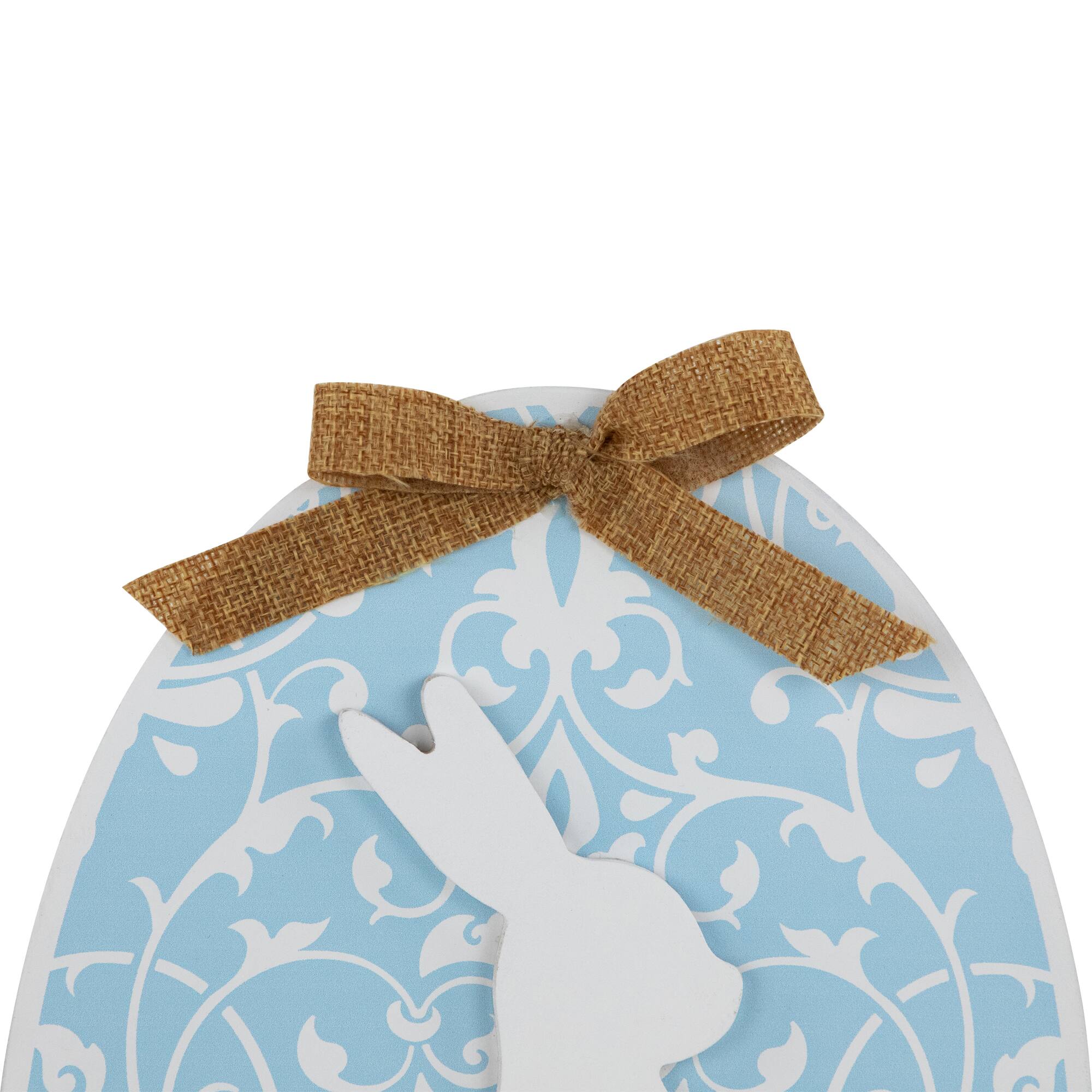 9.5" Easter Egg Bunny Wall Décor with Burlap Bow