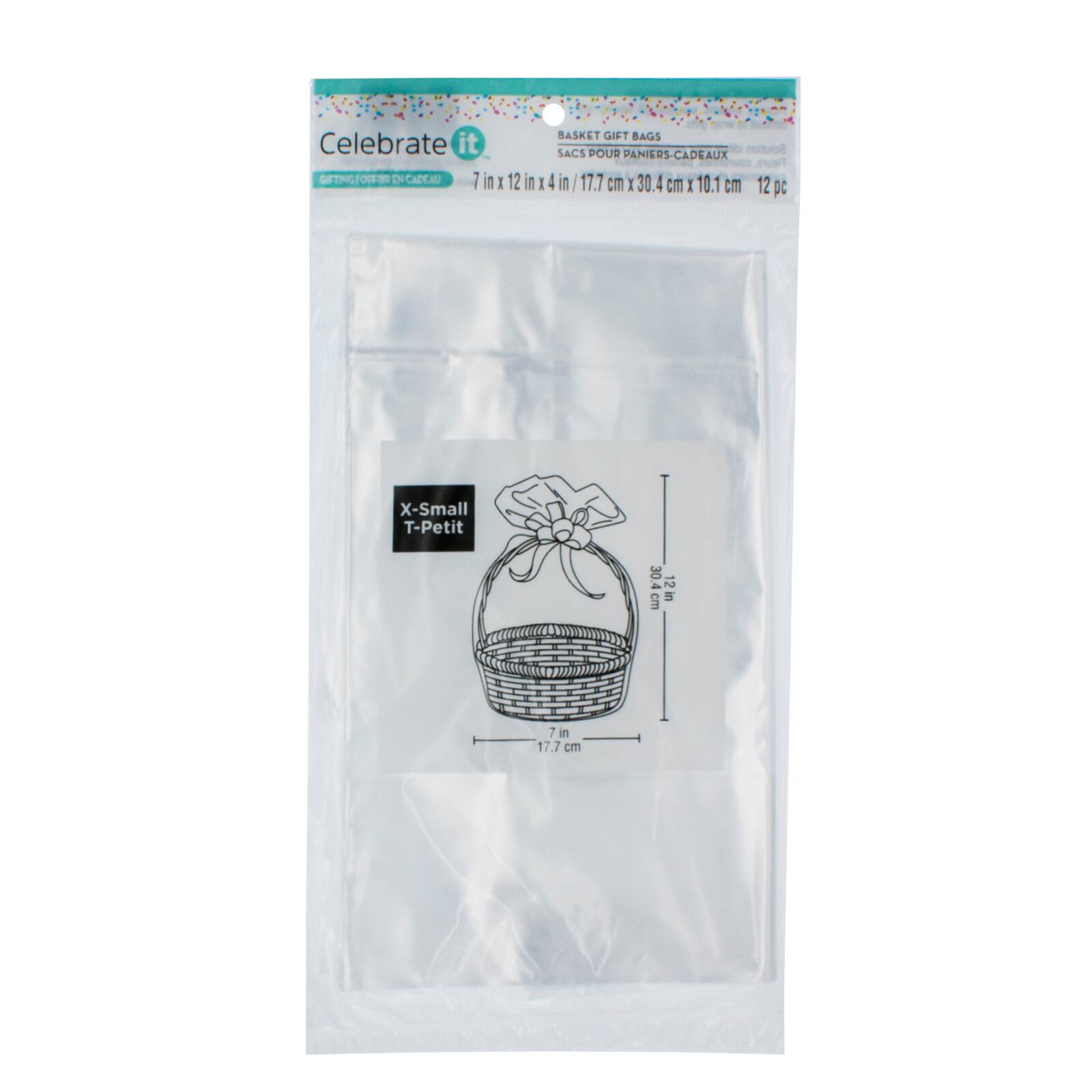 Extra Small Clear Basket Gift Bags by Celebrate It™, 12ct.