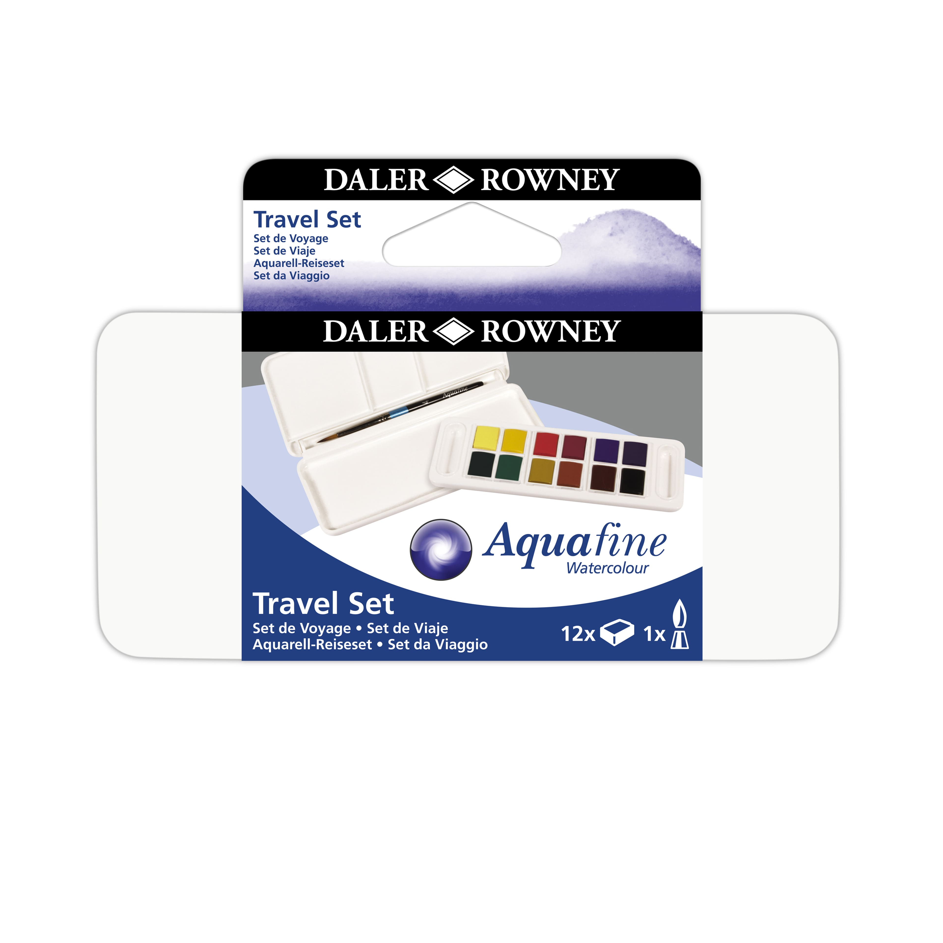 6 Pack: Daler-Rowney&#xAE; Aquafine 12 Color Watercolor Paint Travel Set