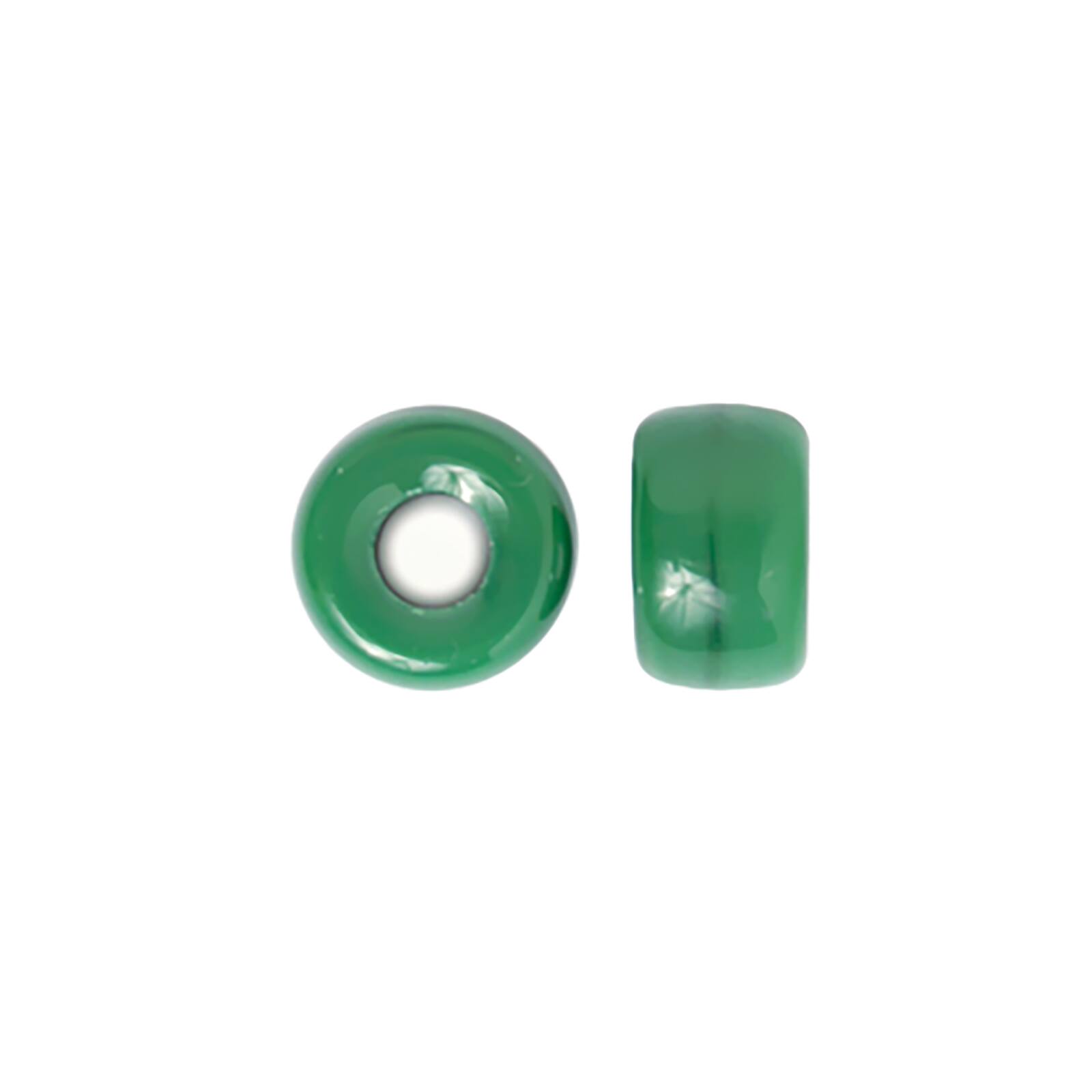 John Bead 9mm Opaque Czech Green Glass Crow Beads, 100ct.