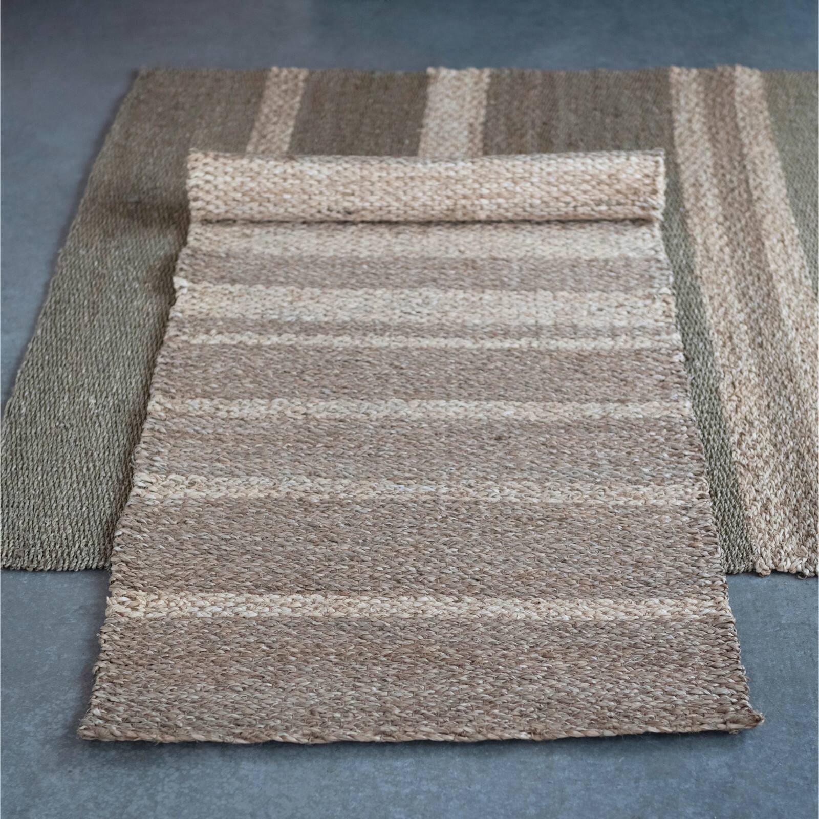 Hello Honey® Hand-Woven Seagrass & Corn Husk Striped Floor Runner, 6.5ft. x 2ft.