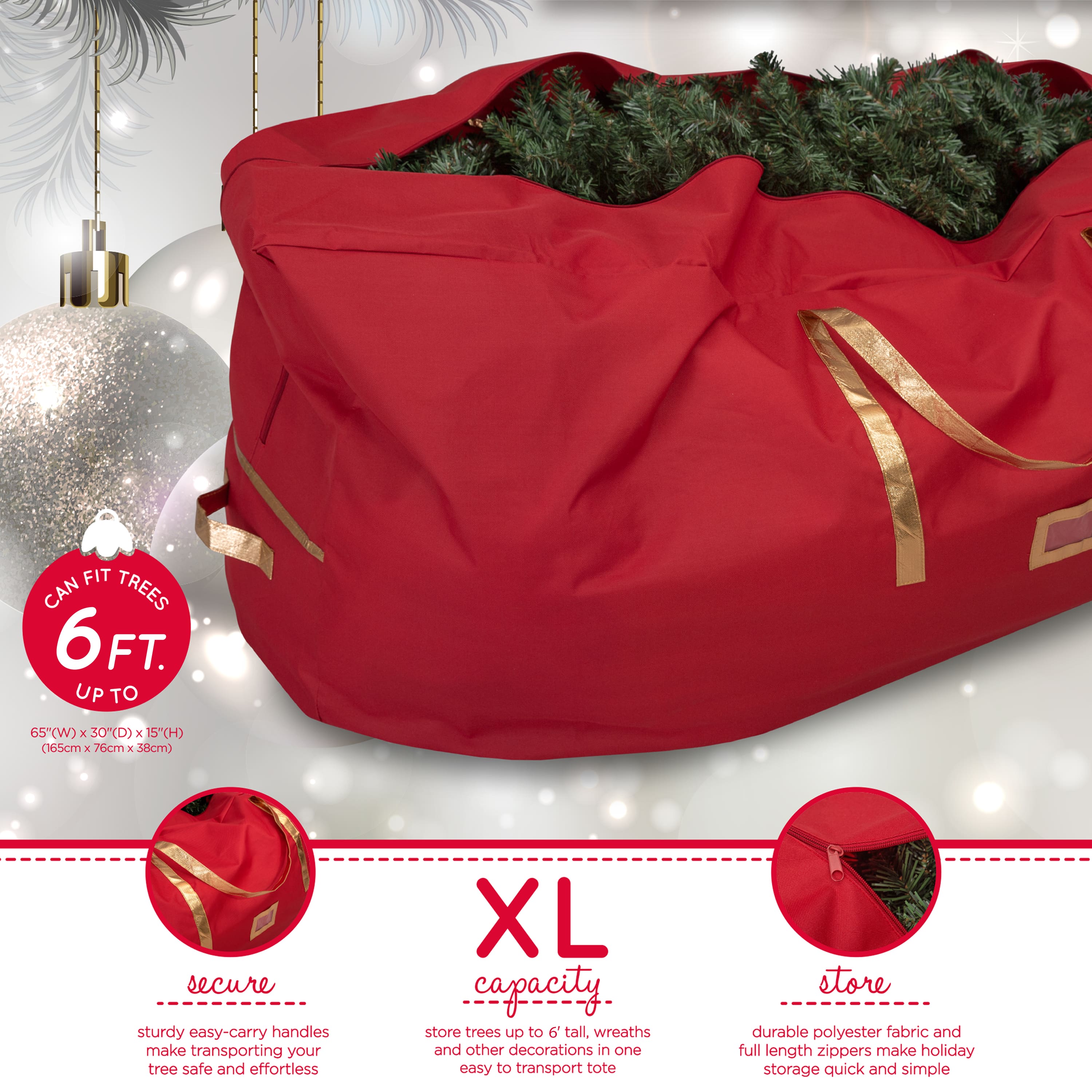 Simplify 6ft. Tree Heavy Duty Holiday D&#xE9;cor Storage Bag