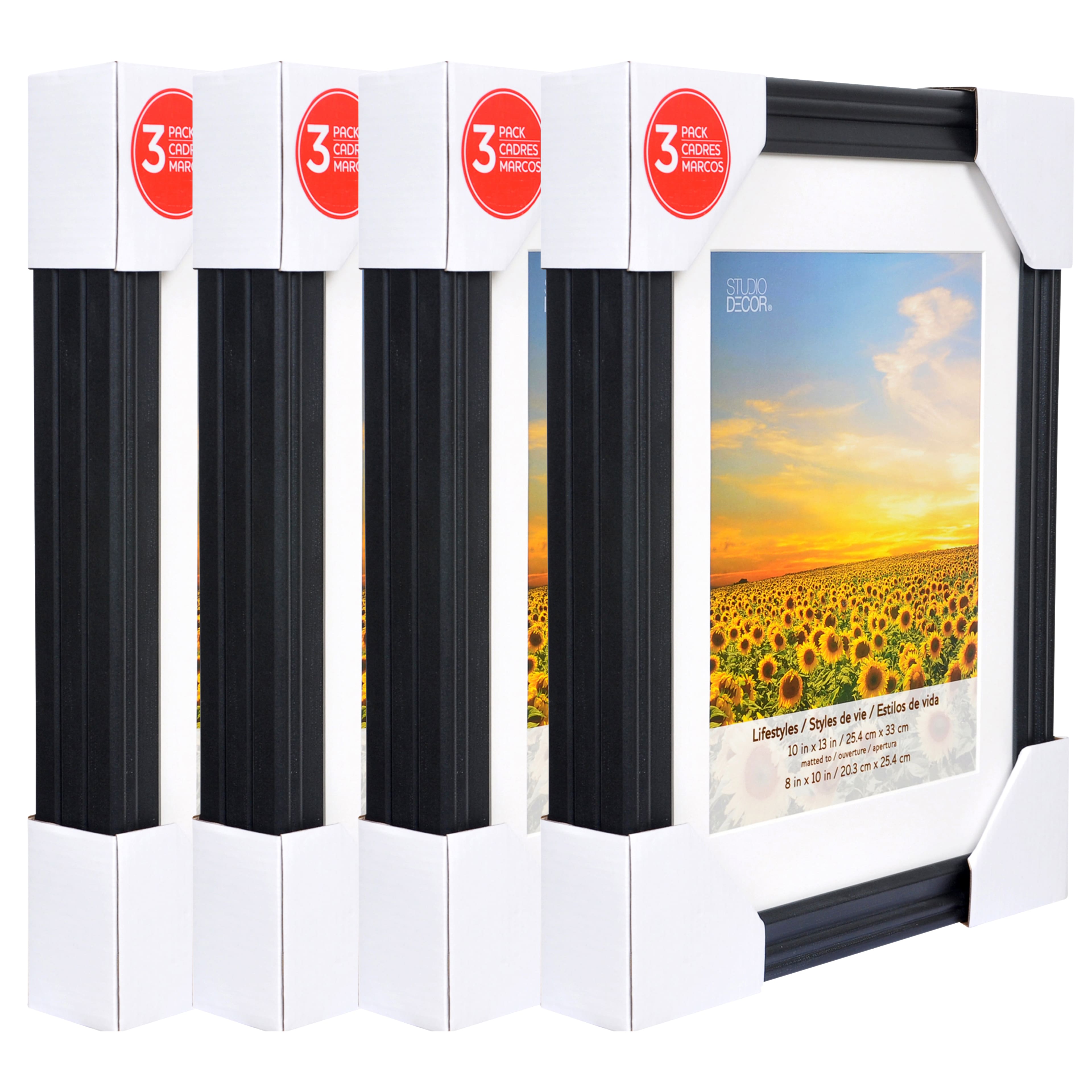 4 Packs: 3 ct. (12 total) Black 8" x 10" Frame with Mat, Lifestyles by Studio Décor®