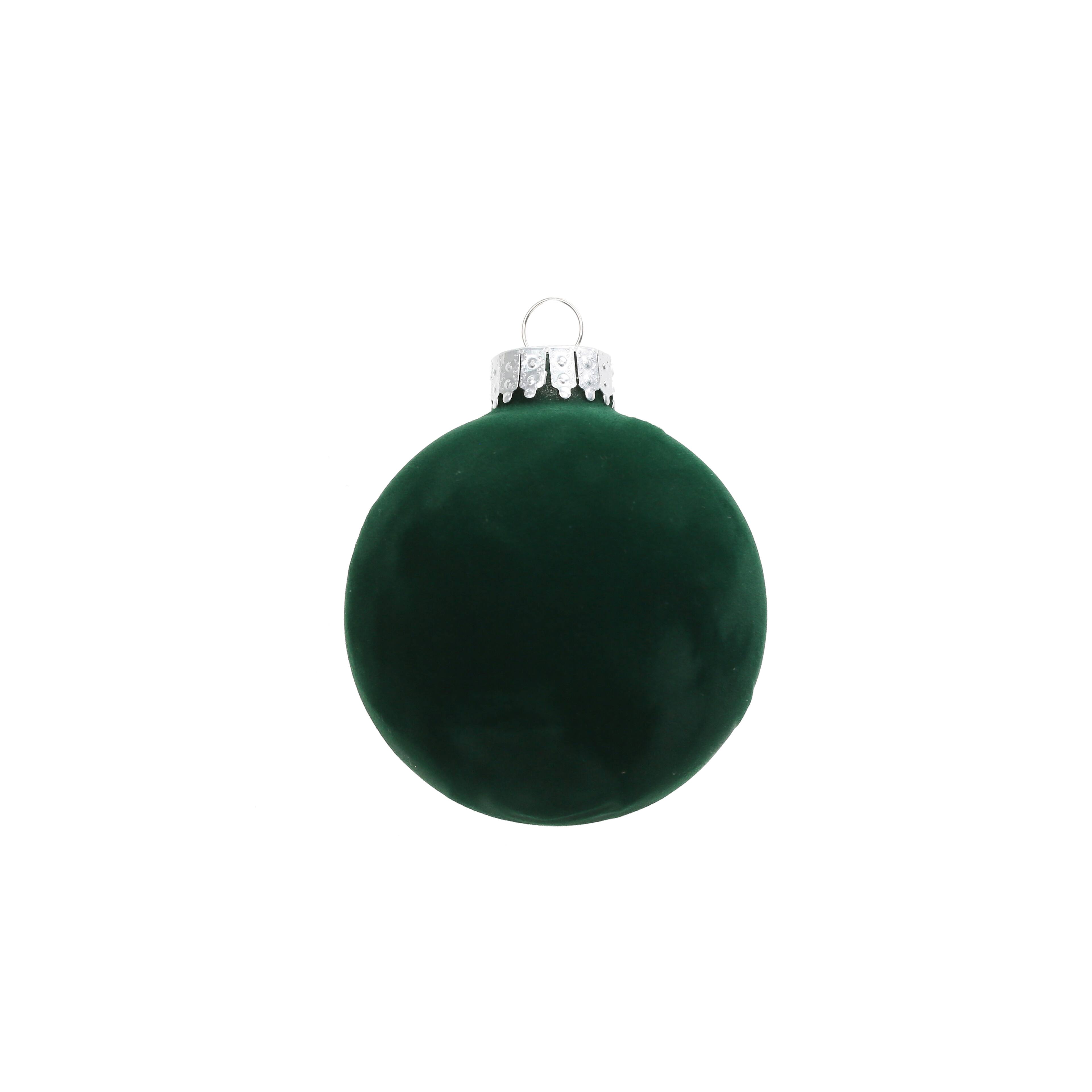 Boules de No&#xEB;l en verre floqu&#xE9; de 65&#xA0;mm d&#x2019;Ashland, paquet de 8