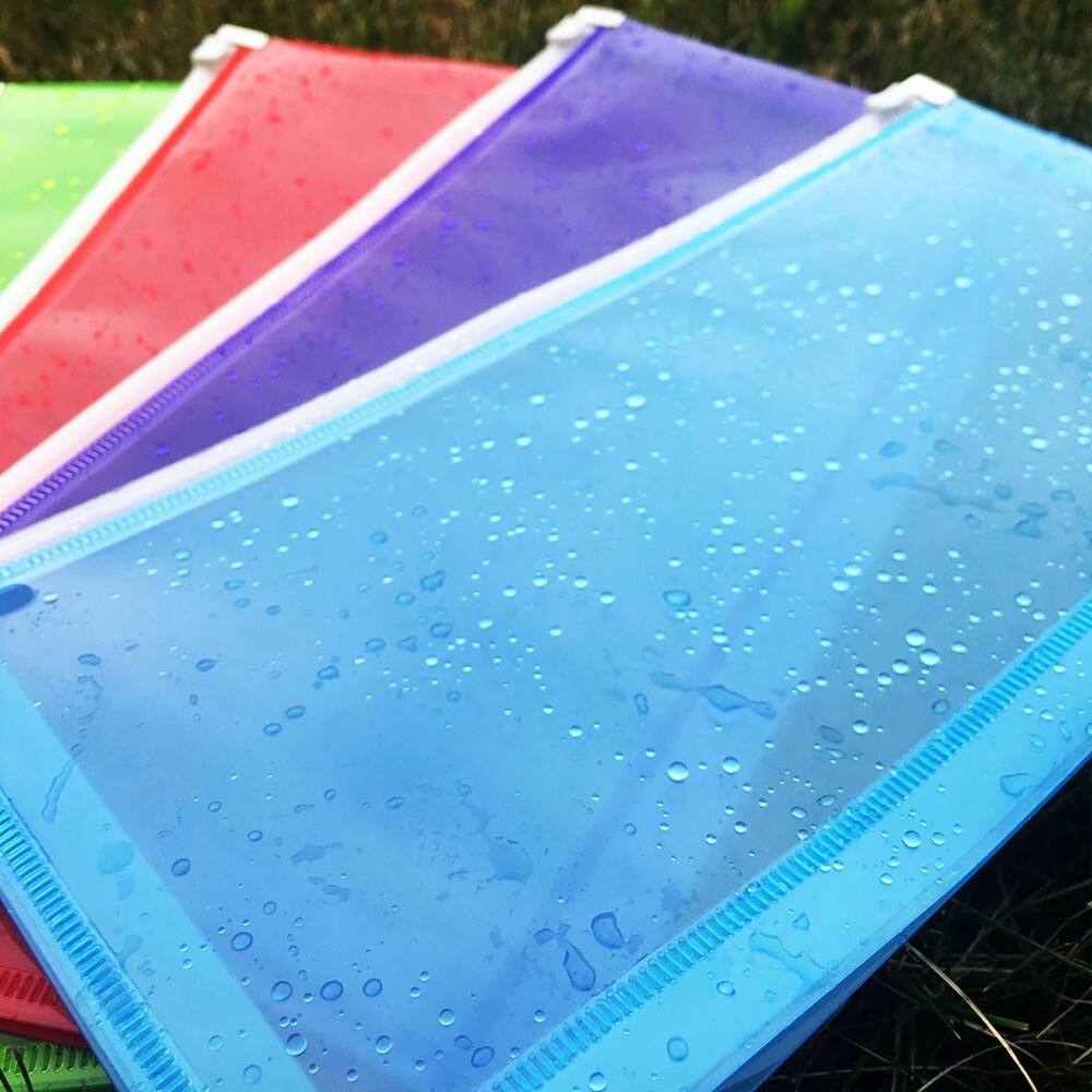 JAM Paper 5&#x22; x 10&#x22; Assorted Zip Closure Plastic Envelopes, 6ct.